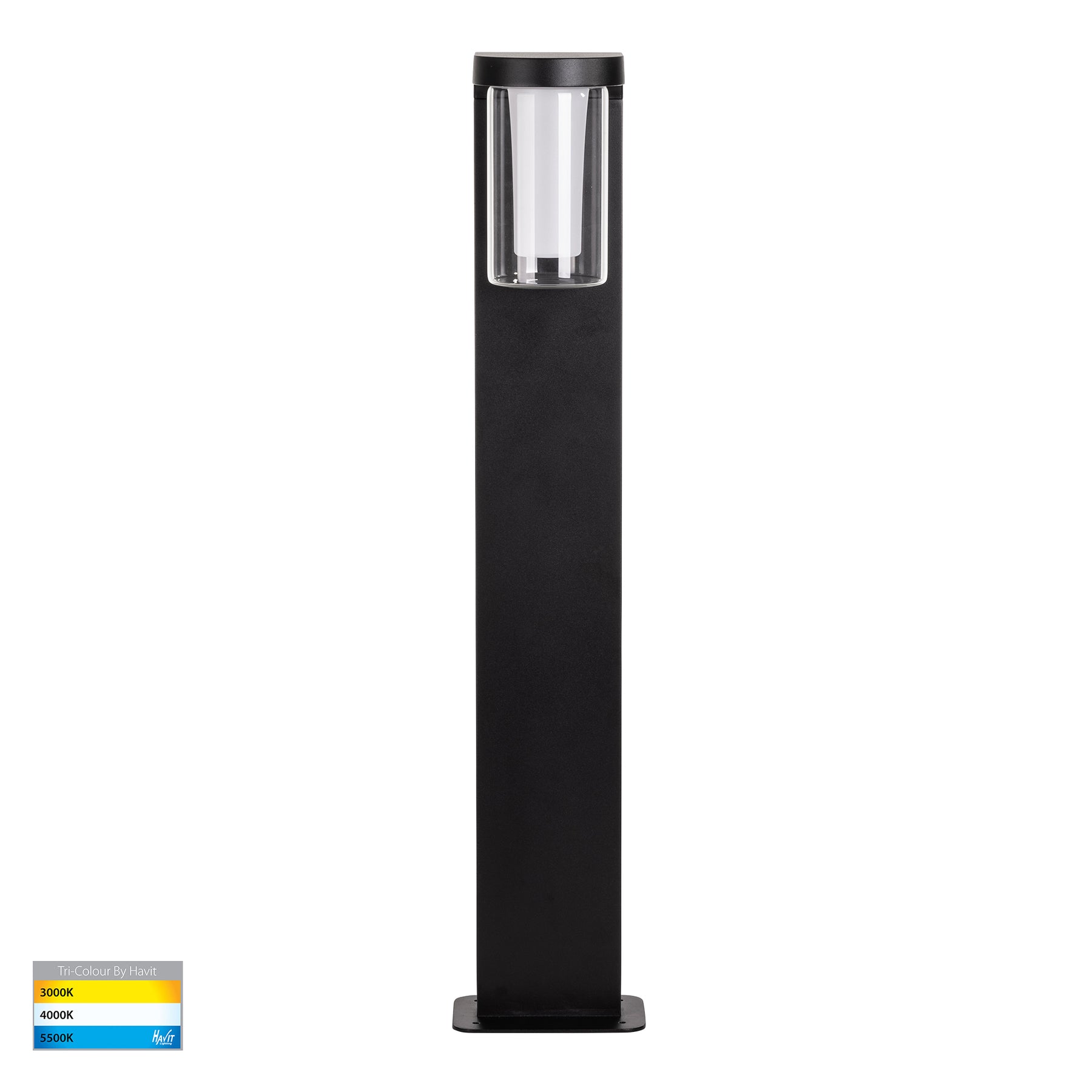 Havit Lighting Otaner Aluminium Black Tri Colour LED Bollard Light