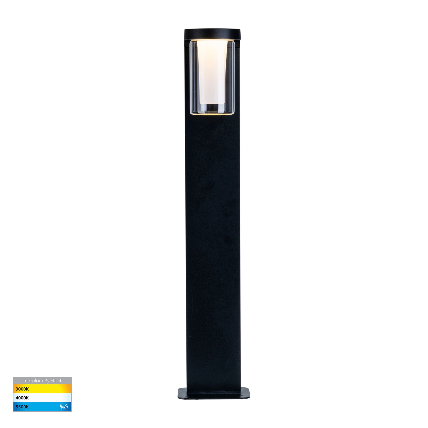 Havit Lighting Otaner Aluminium Black Tri Colour LED Bollard Light