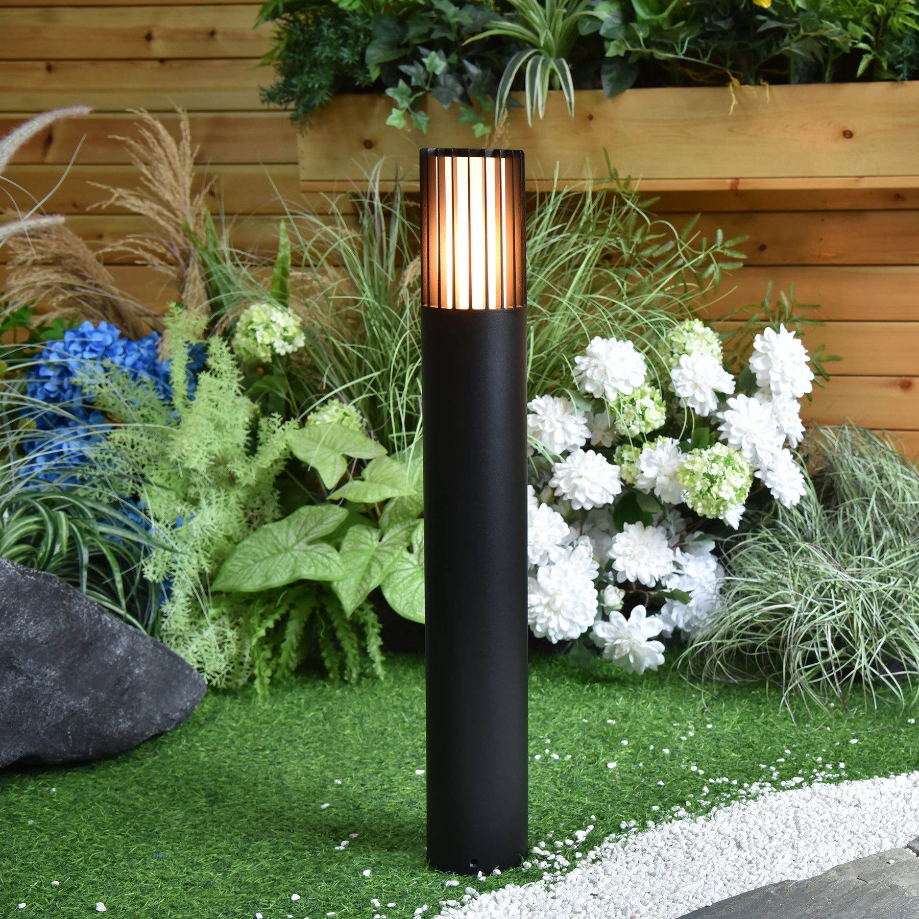 Havit Lighting Tenac Aluminium Black Tri Colour LED Bollard Light