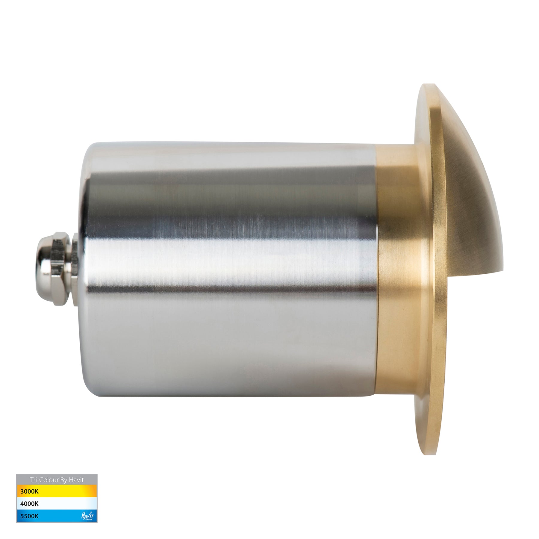 Havit Lighting Ollo Brass TRI Colour LED Step Light With Eyelid