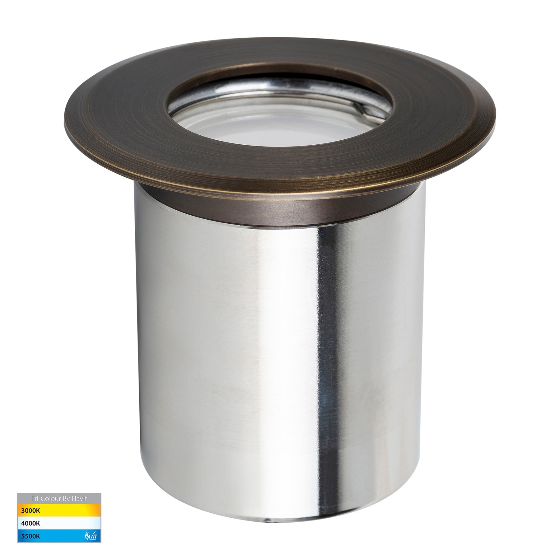 Havit Lighting Ollo Antique Brass TRI Colour LED Wall or Inground Light