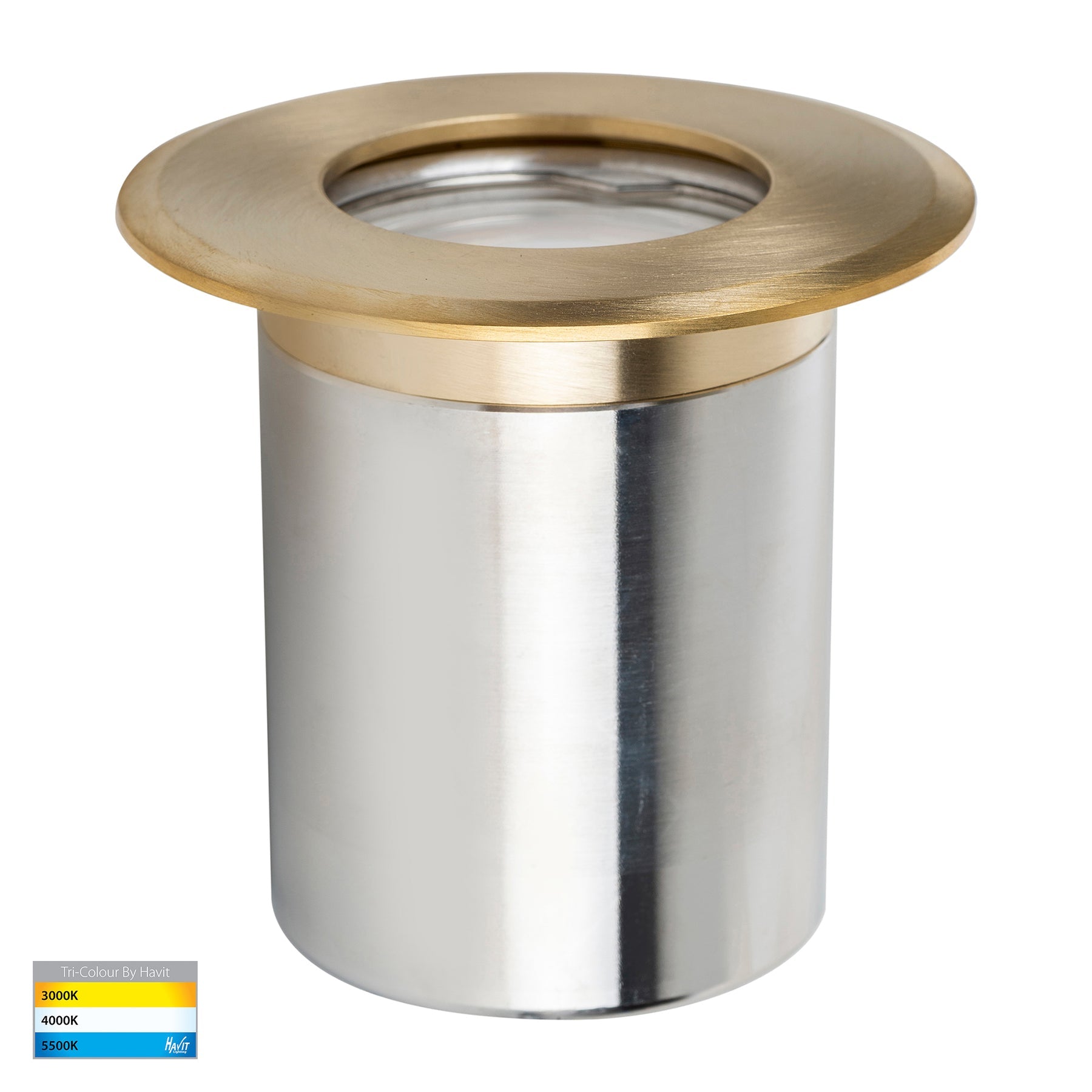 Havit Lighting Ollo Brass TRI Colour LED Wall or Inground Light