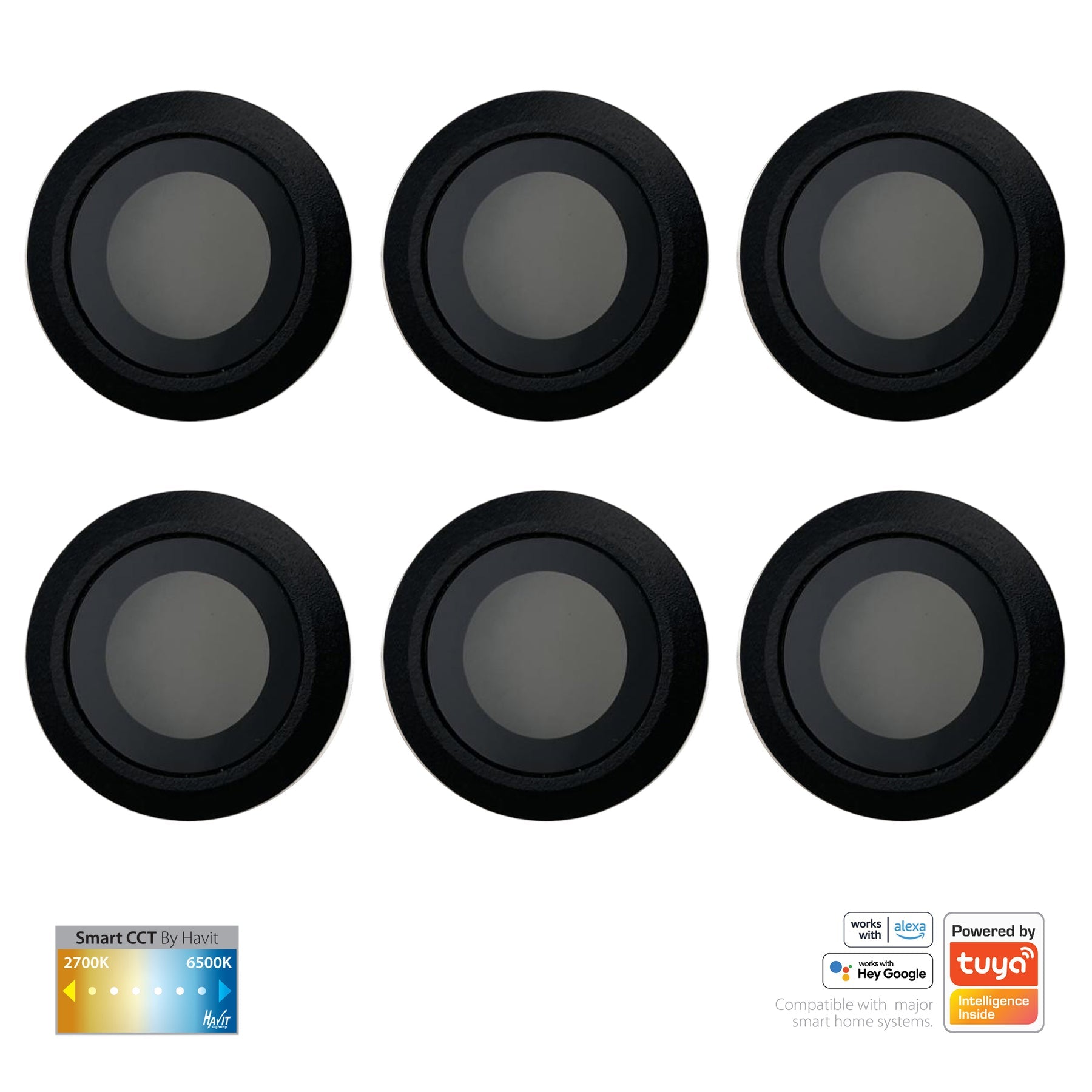 Havit Lighting Flame 316 Stainless Steel Black CCT Deck Lights