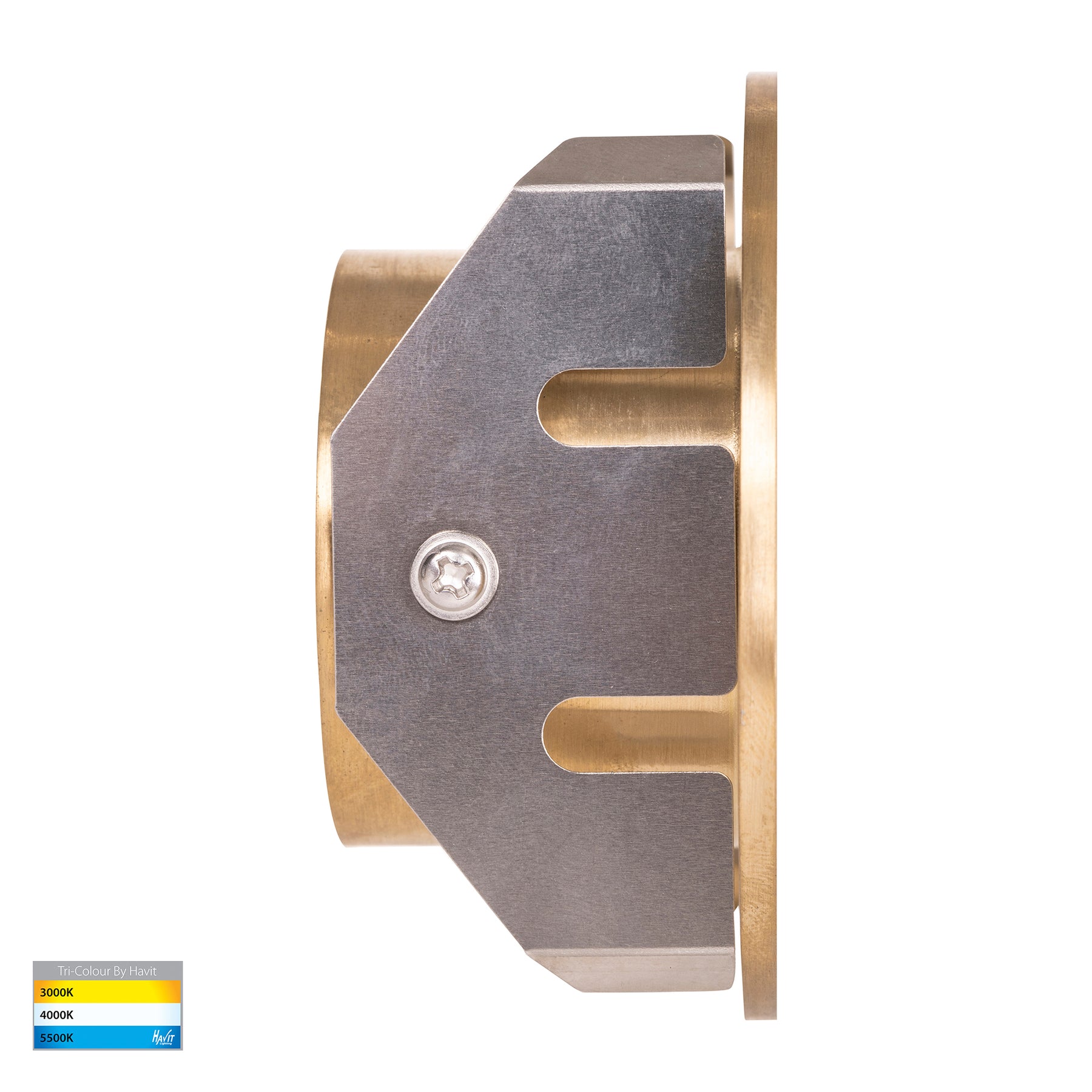 Havit Lighting Reces Solid Brass Round TRI Colour Recessed LED Step Light