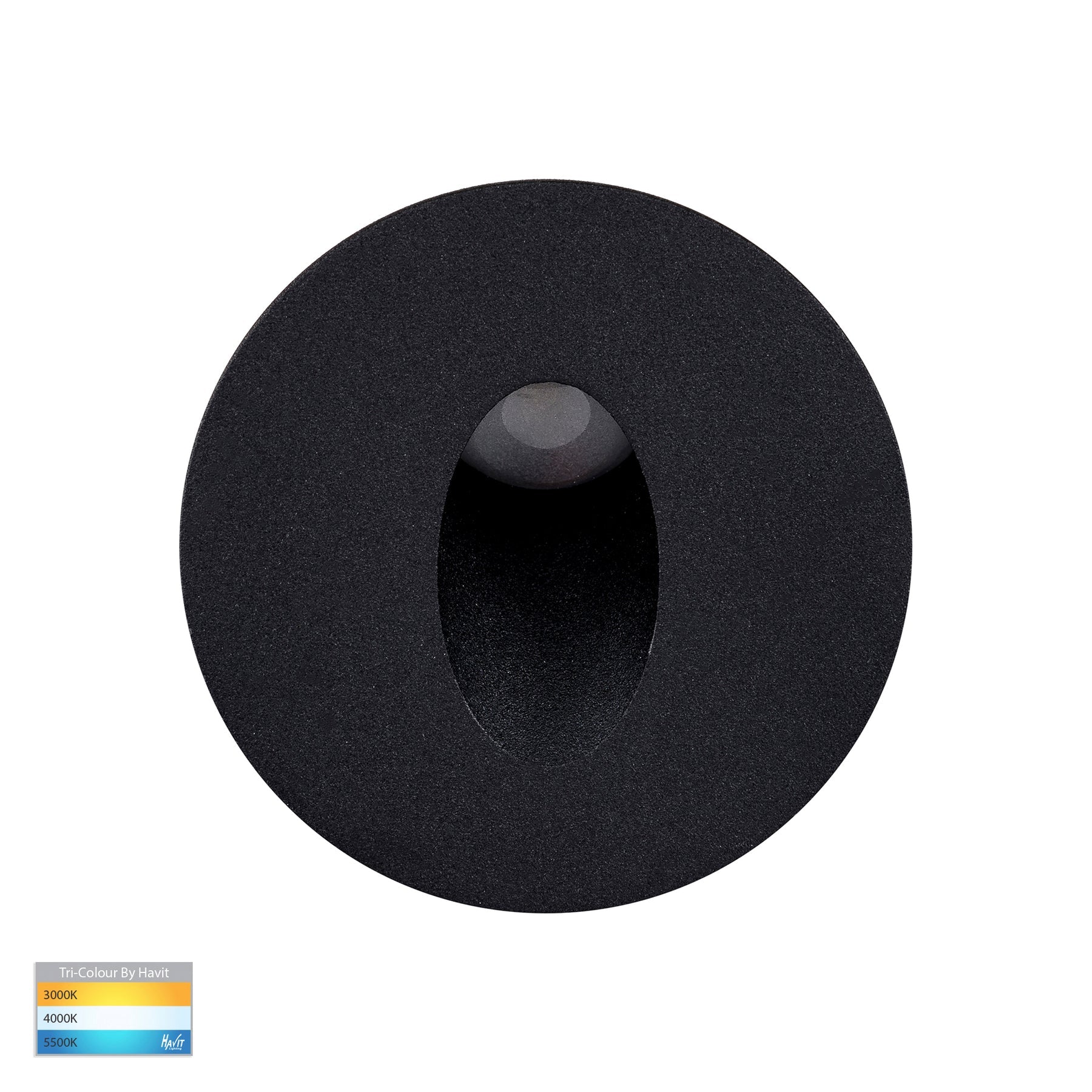 Havit Lighting Mini Reces Black Round TRI Colour Recessed LED Step Light