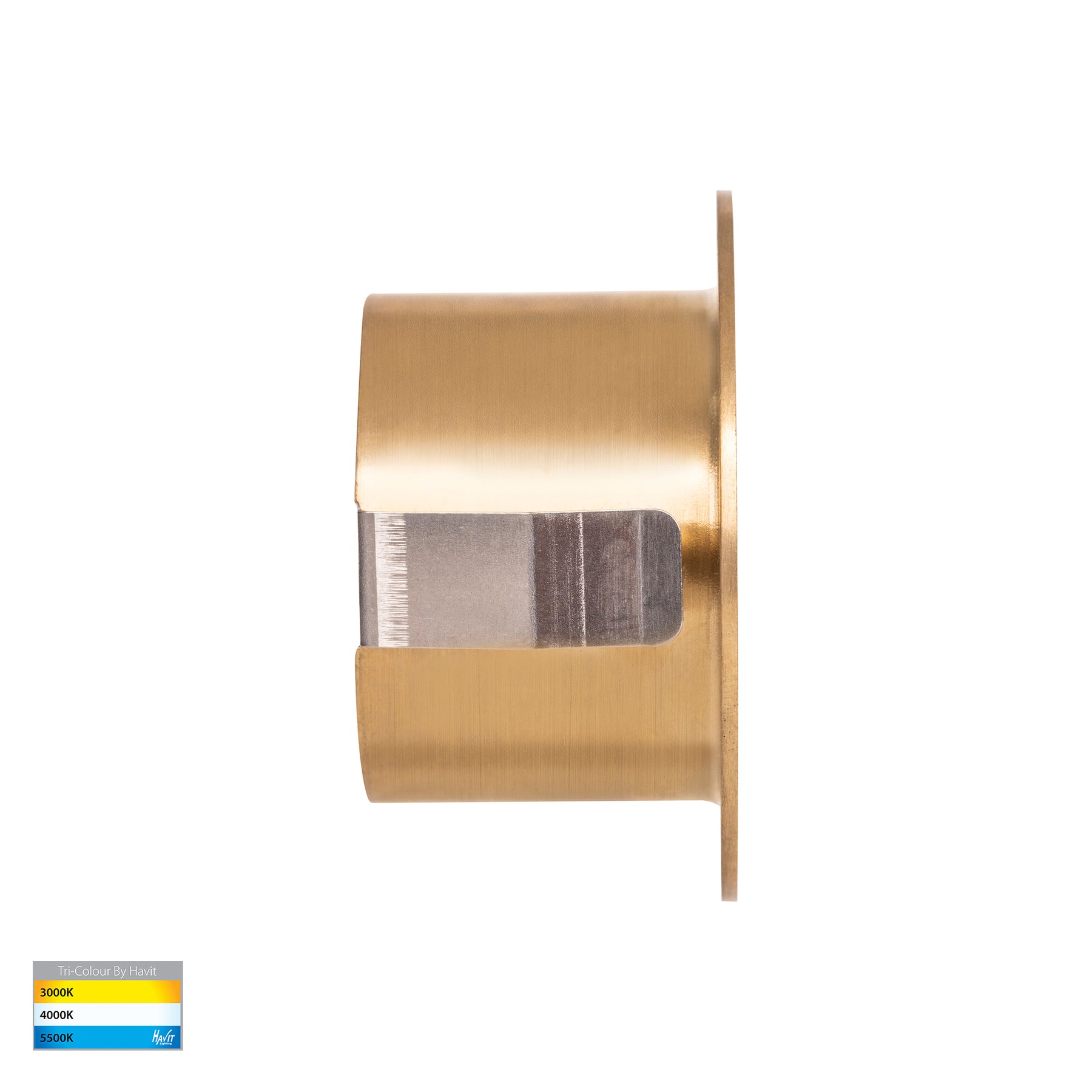 Havit Lighting Mini Reces Brass Round TRI Colour Recessed LED Step Light