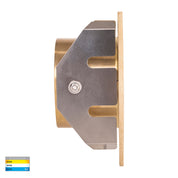Havit Lighting Reces Brass Square TRI Colour Recessed LED Step Light