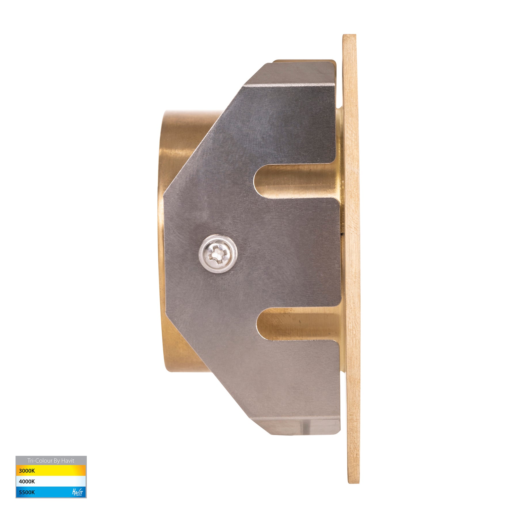 Havit Lighting Reces Brass Square TRI Colour Recessed LED Step Light