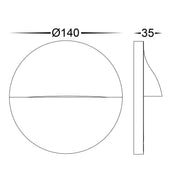 Havit Lighting Lisca Aluminium Black Round LED Wall Light