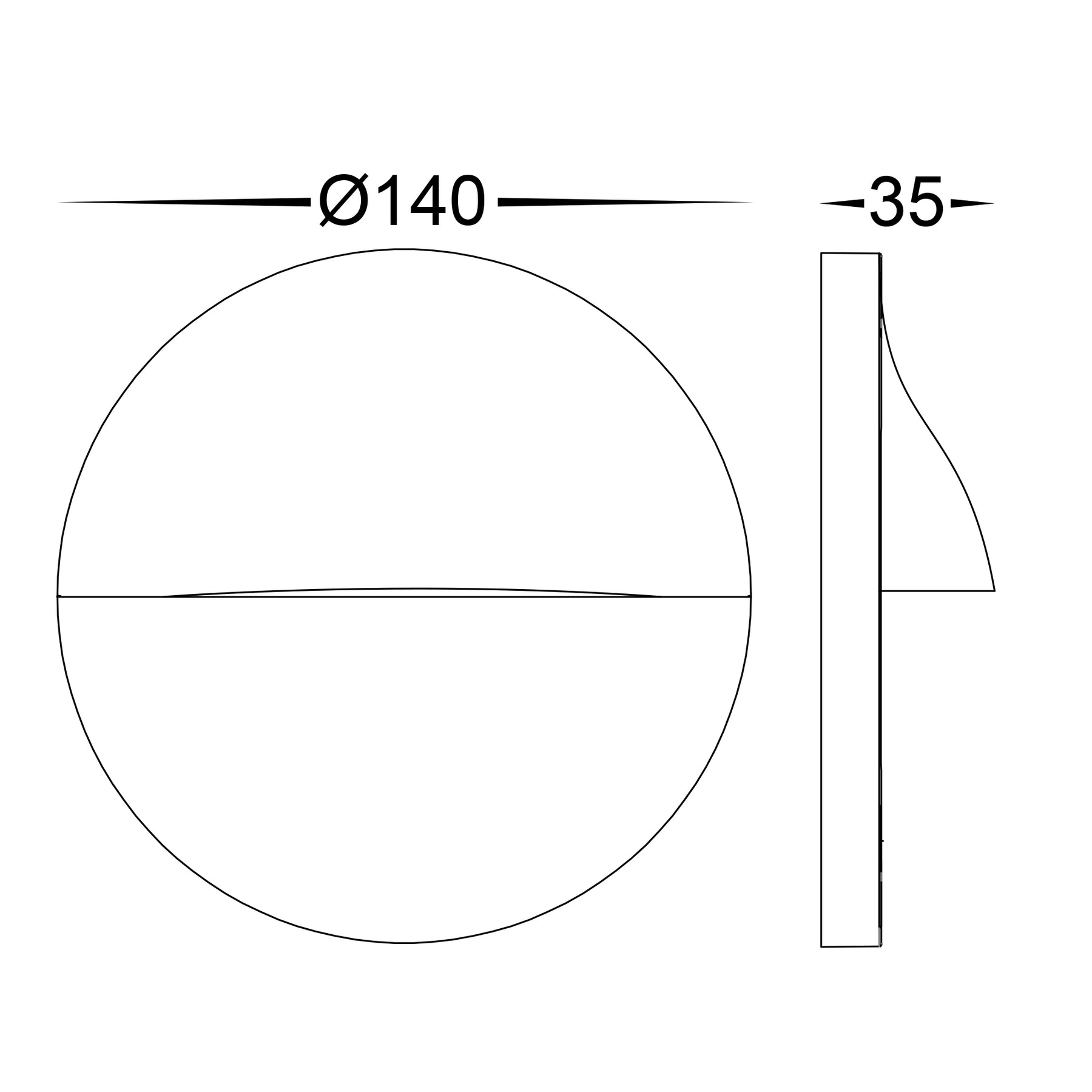 Havit Lighting Lisca Aluminium Black Round LED Wall Light