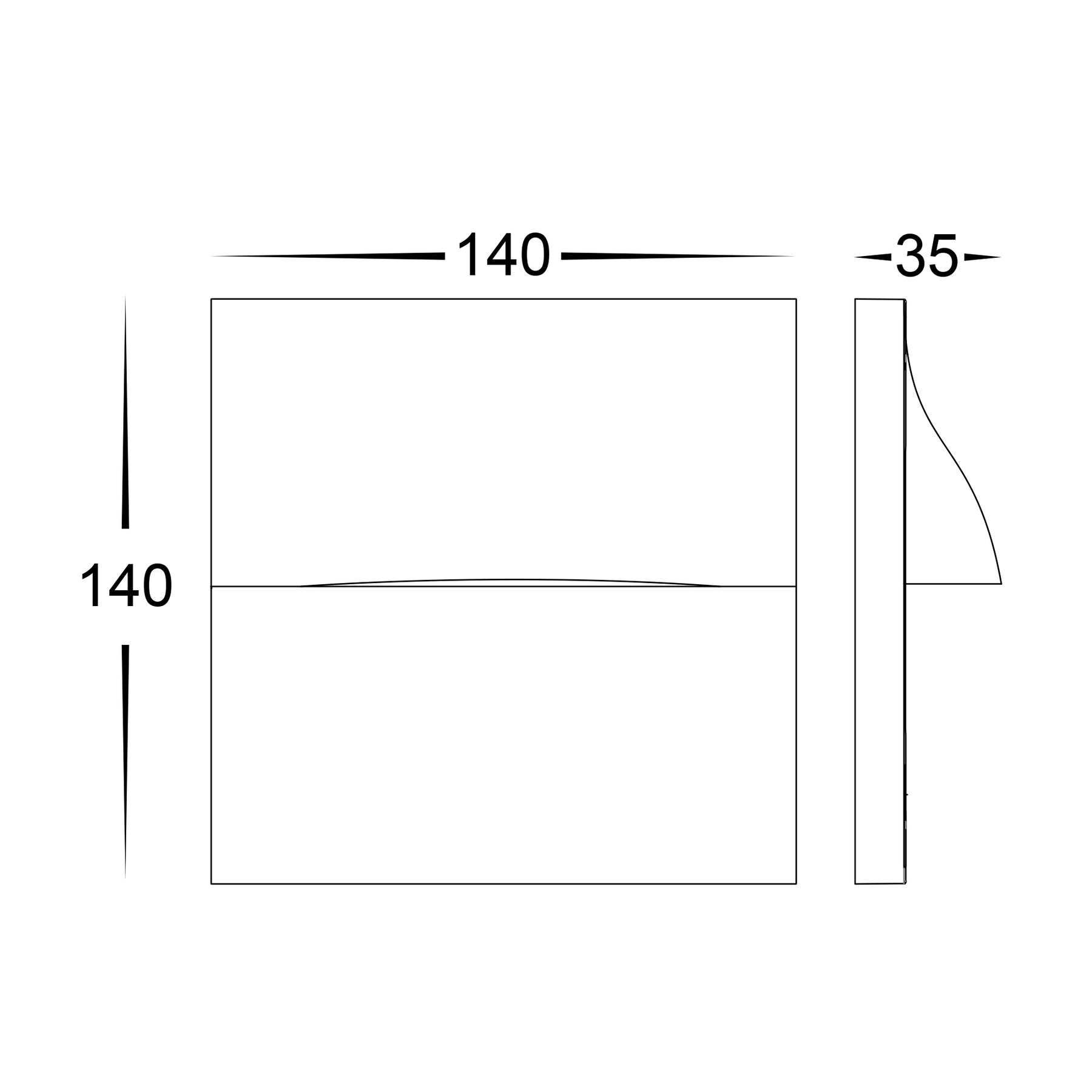 Havit Lighting Lisca Aluminium Black Square LED Wall Light
