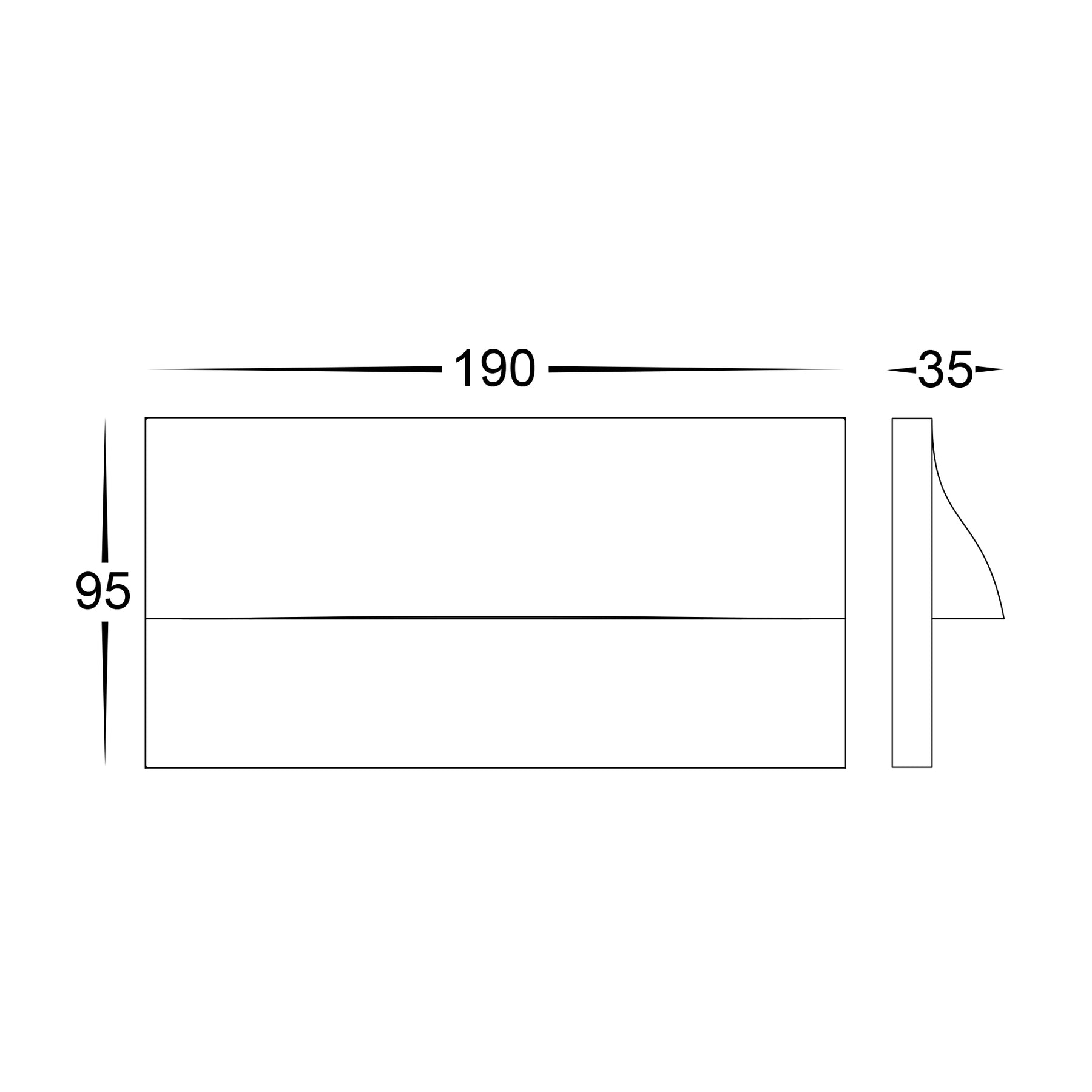 Havit Lighting Lisca Aluminium Black Rectangular LED Wall Light