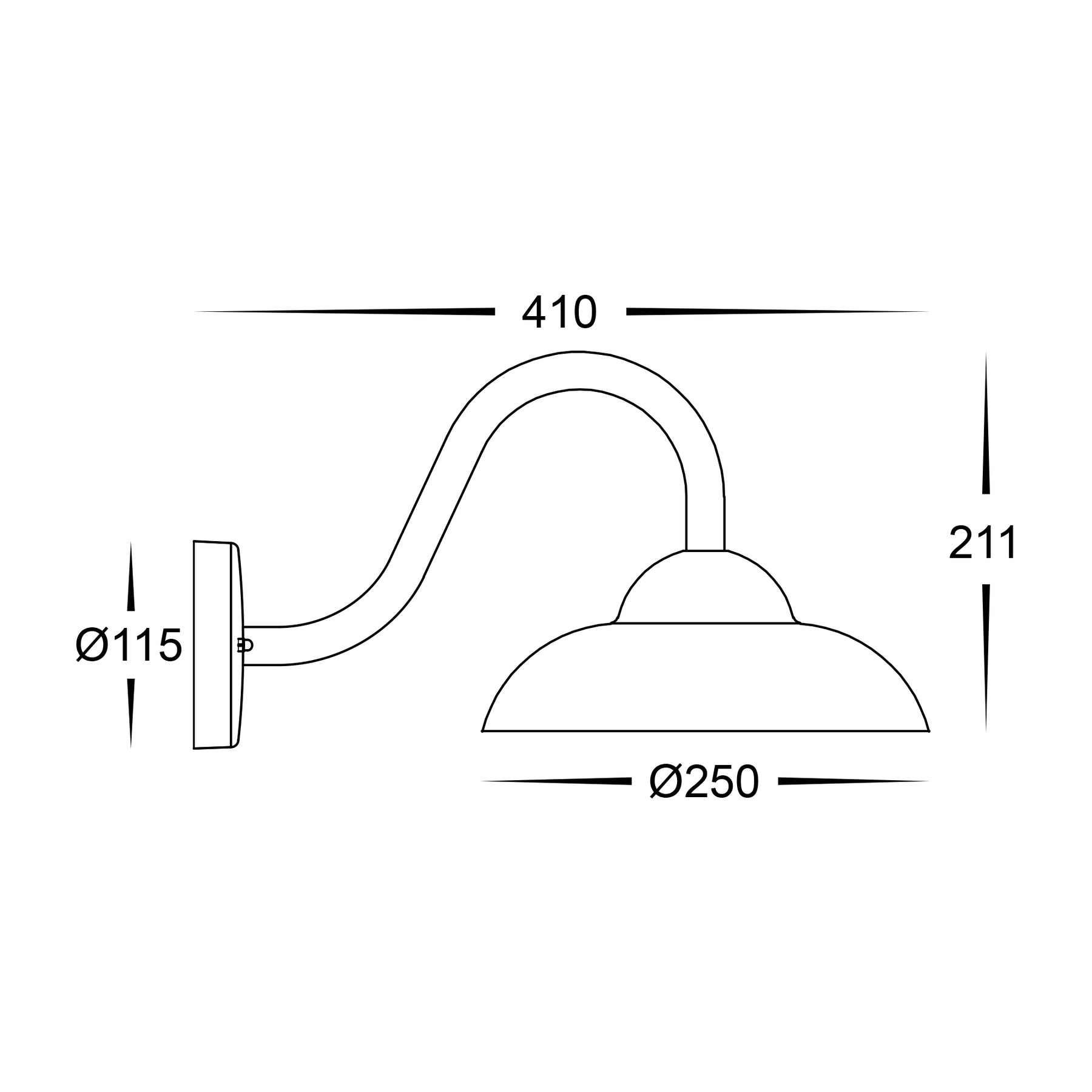 Havit Lighting Arkua Aluminium Black Wall Light