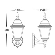 Havit Lighting Newark Aluminium Black 4 Panel Coach Wall Light