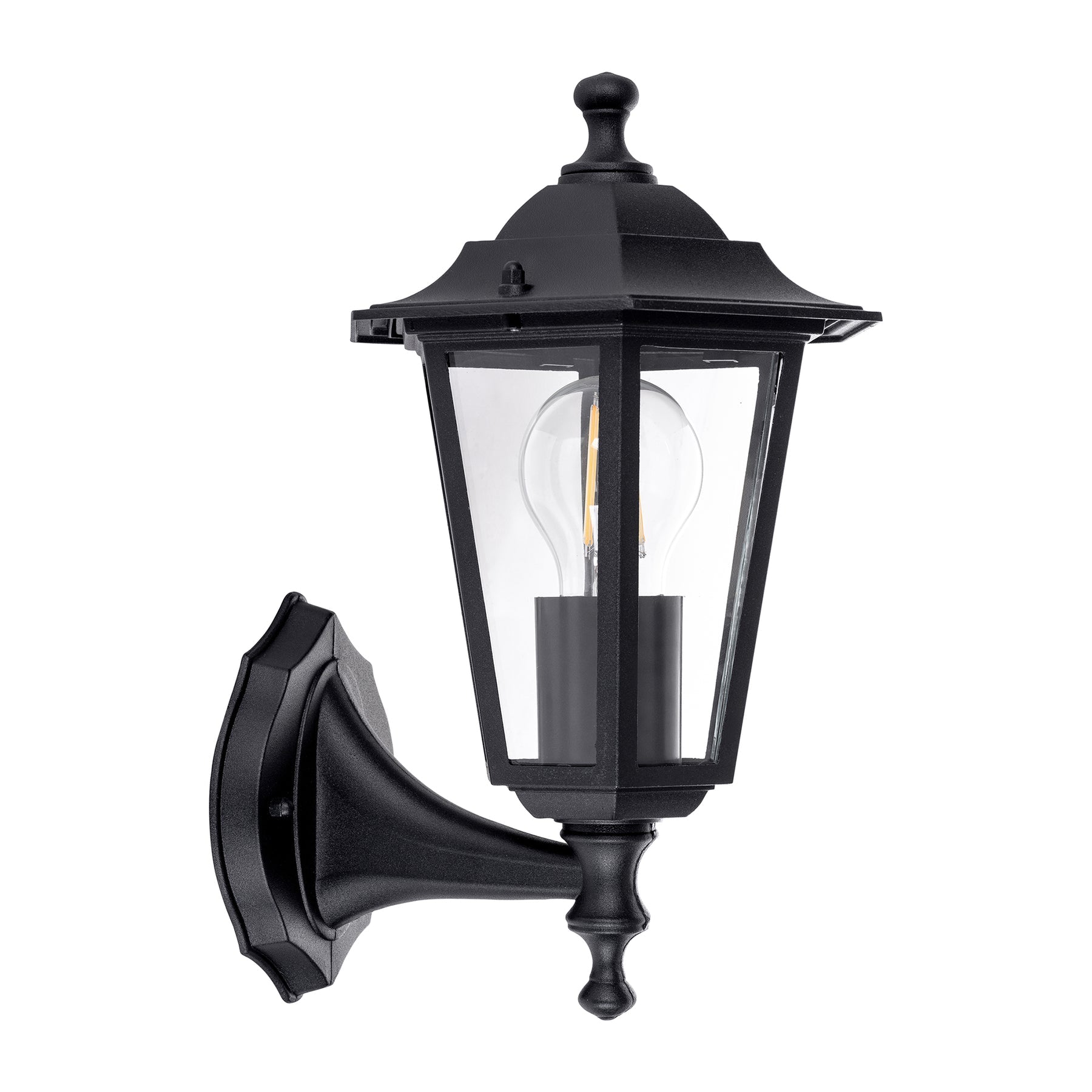 Havit Lighting Fibra Aluminium Black 6 Panel Coach Wall Light