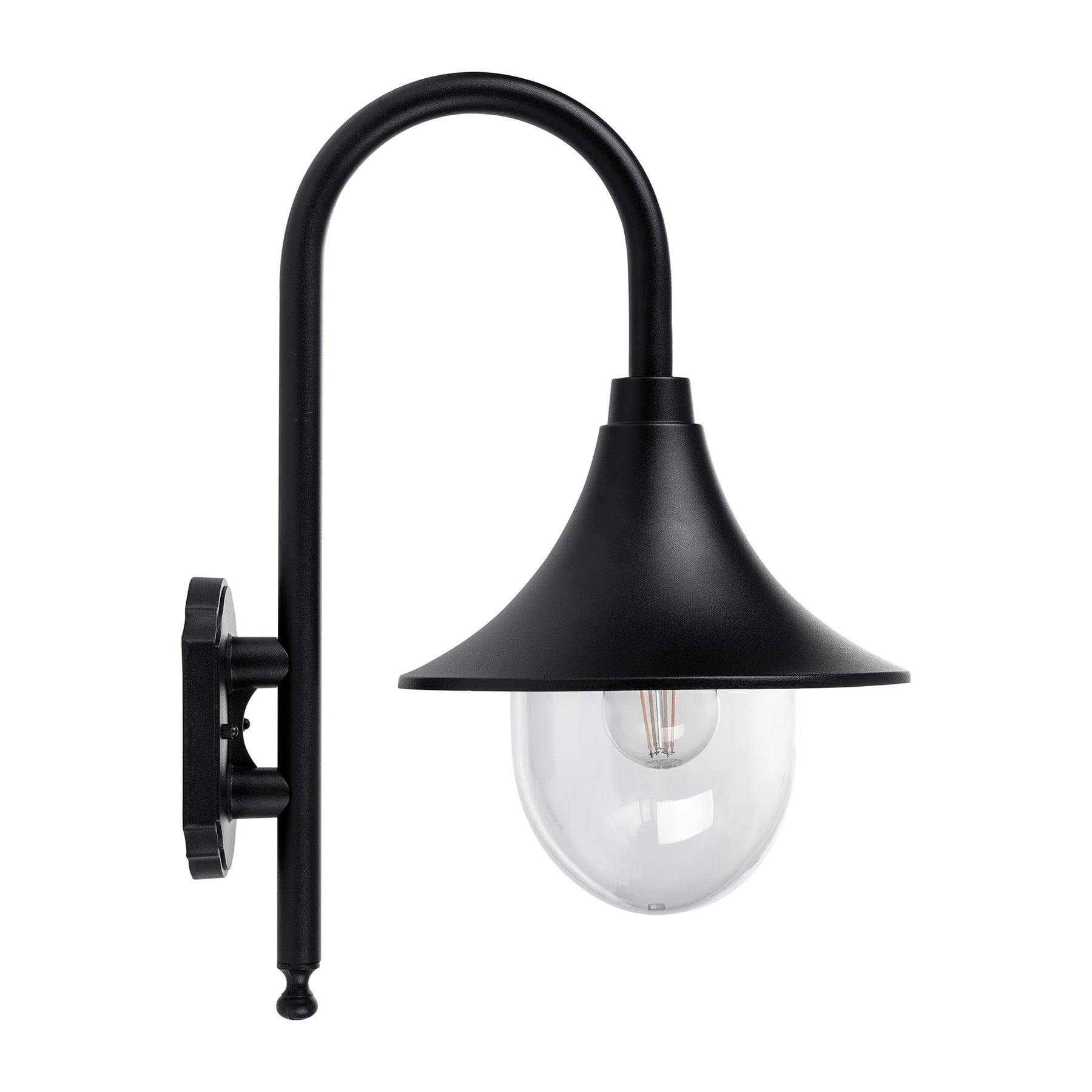 Havit Lighting Hove Aluminium Black Coach Wall Light