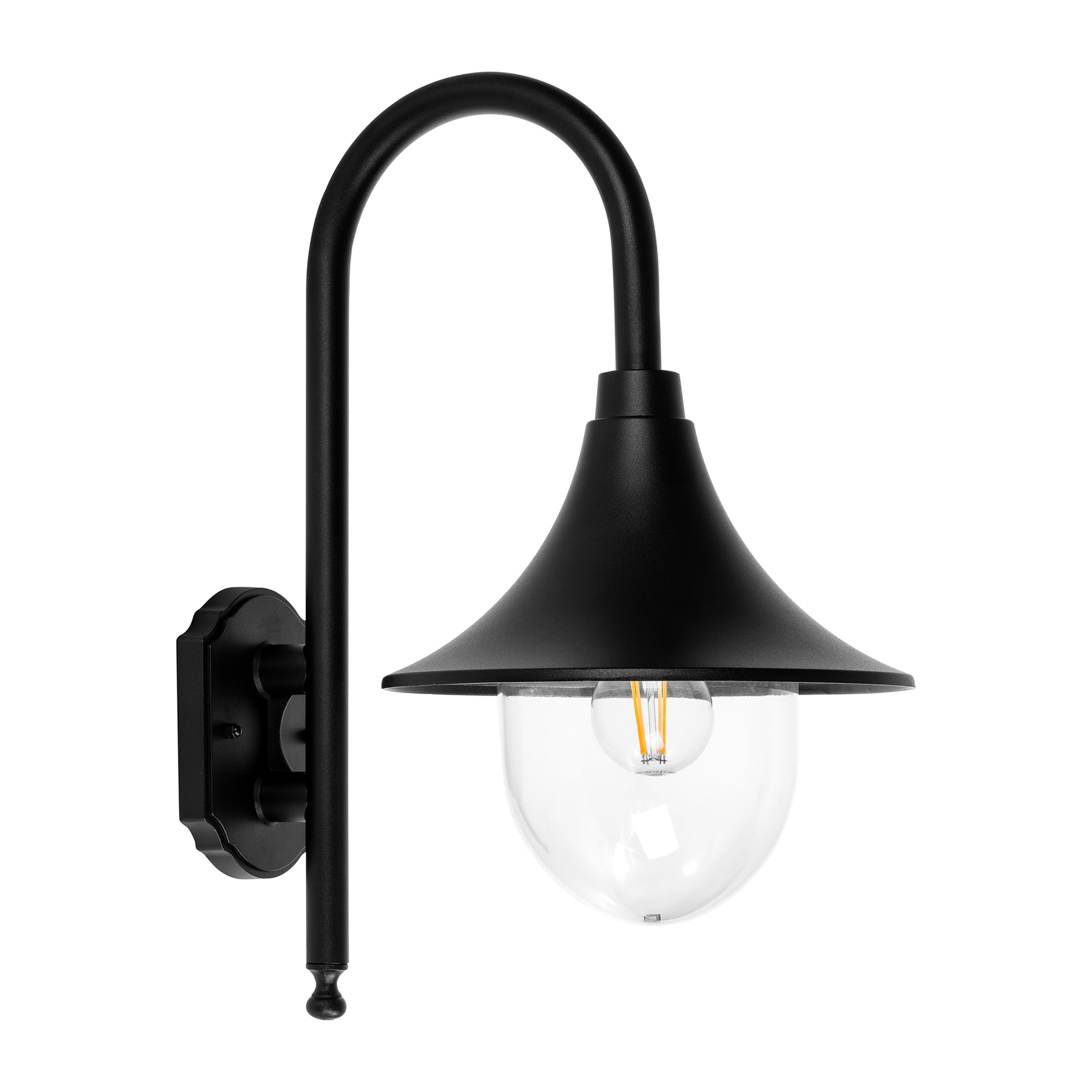 Havit Lighting Hove Aluminium Black Coach Wall Light