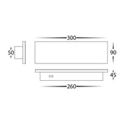 Havit Lighting Barline Shadow Aluminium White 300mm Wall Light