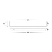 Havit Lighting Barline Shadow Aluminium Black 600mm Wall Light