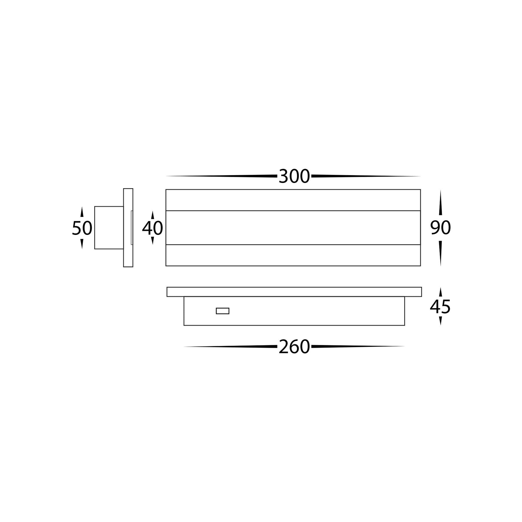 Havit Lighting Barline Aluminium White 300mm Wall Light