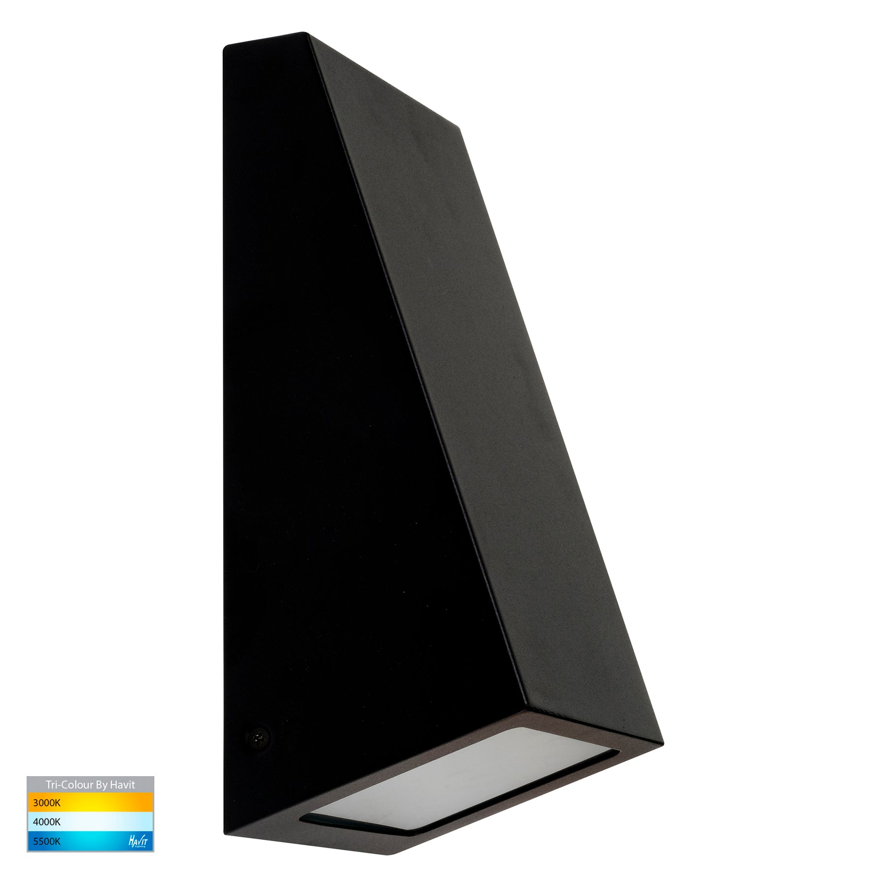 Havit Lighting Taper Black TRI Colour LED Wedge Wall Light