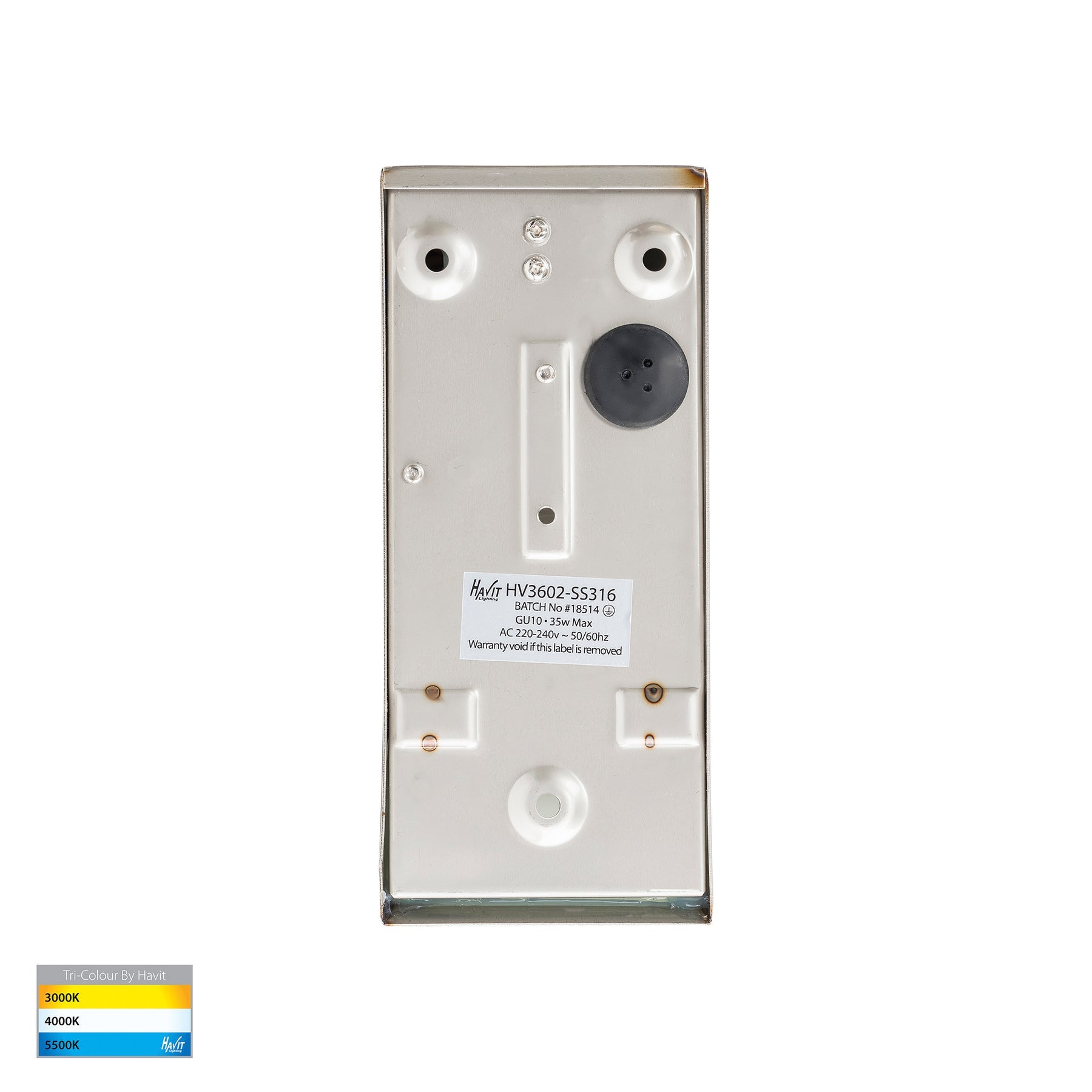 Havit Lighting Taper 316 Stainless Steel TRI Colour LED Wedge Wall Light