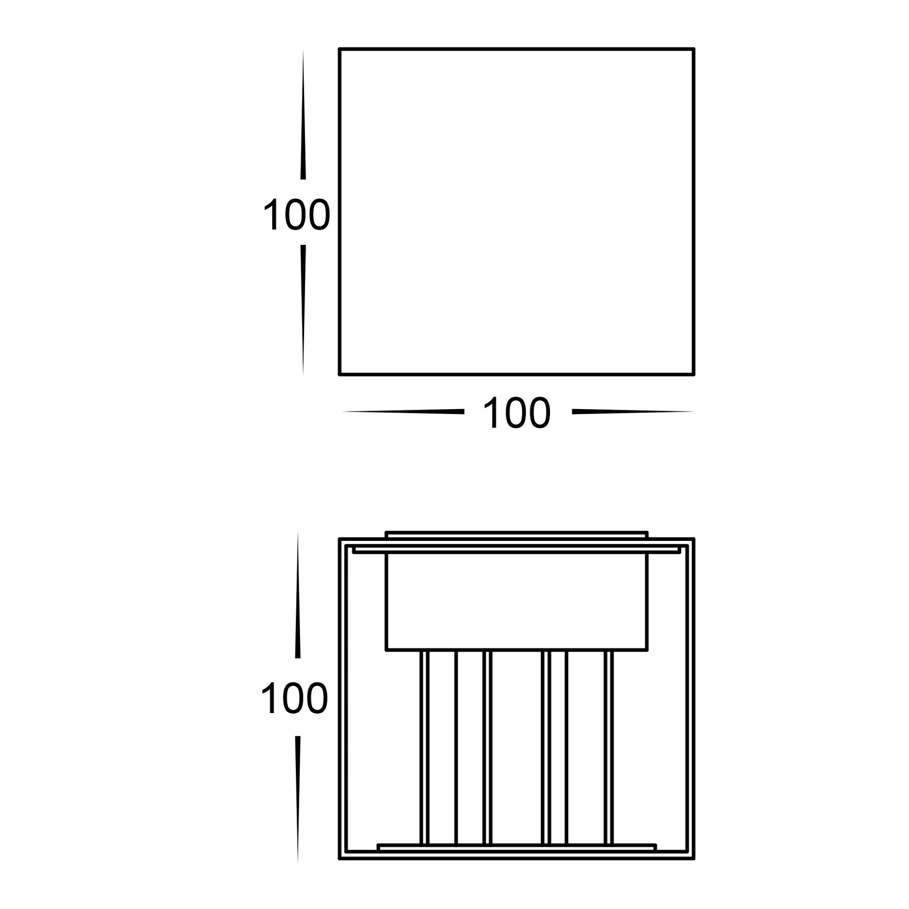 Havit Lighting Celes Polycarbonate Black Square Up & Down Wall Light