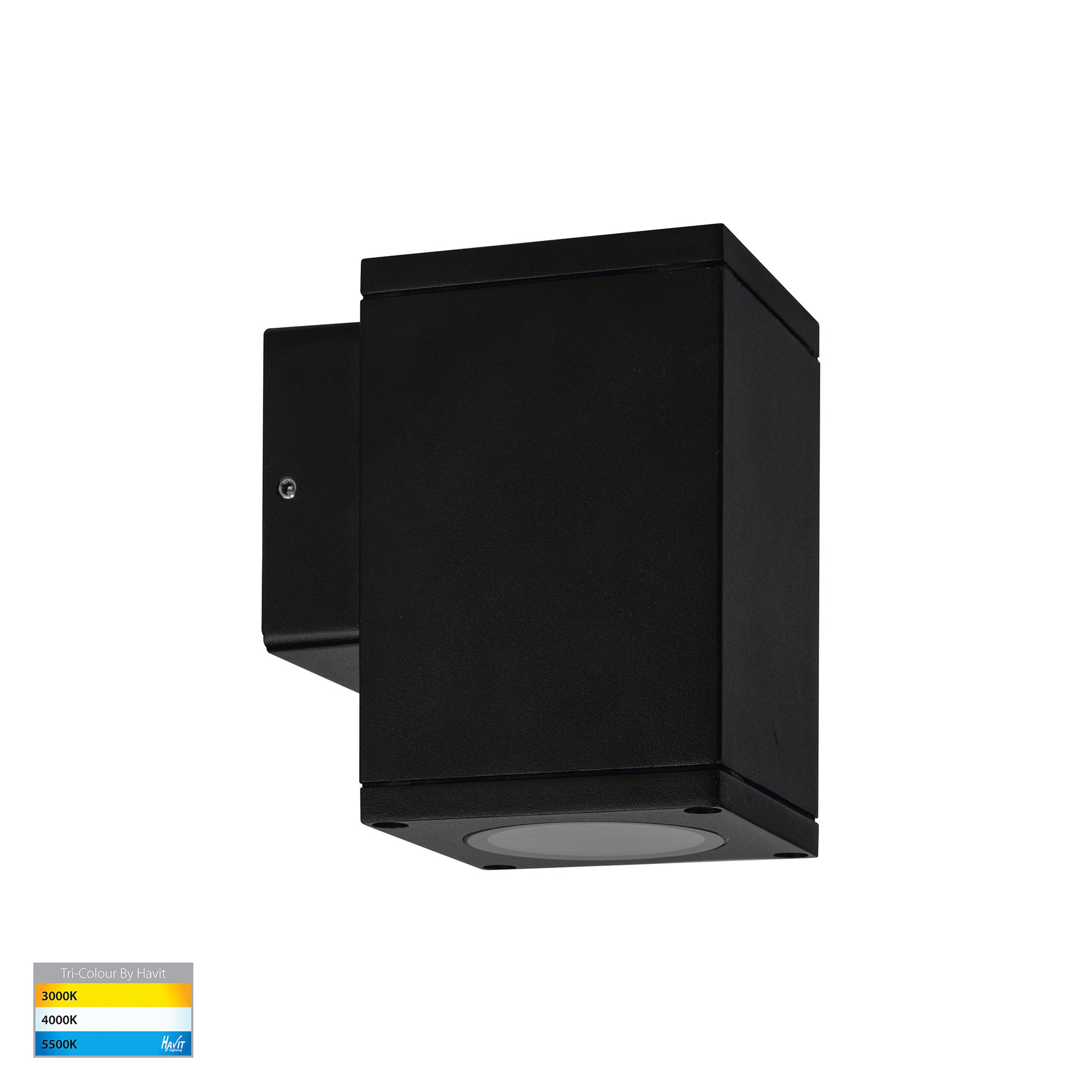Havit Lighting Quadru Square Black TRI Colour Fixed Down LED Wall Light