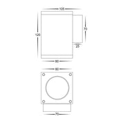 Havit Lighting Quadru Square Black TRI Colour Fixed Down LED Wall Light