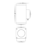 Havit Lighting Quadru Square Black TRI Colour Up & Down LED Wall Light