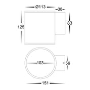 Havit Lighting Porter 15w LED White Large Fixed Down Wall Light