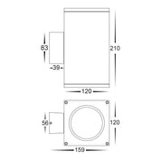 Havit Lighting Porter Square White Up & Down LED Wall Light