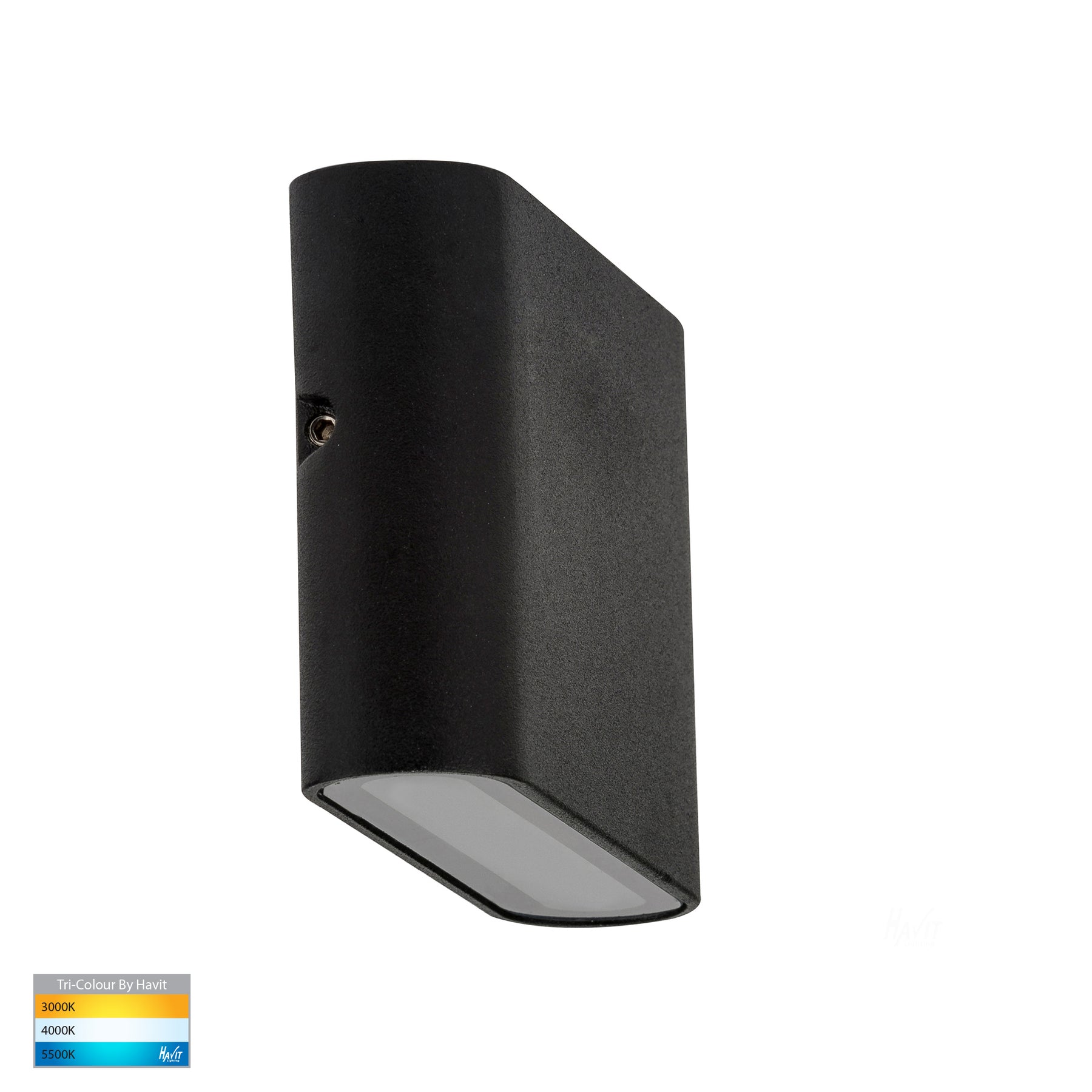 Havit Lighting Lisse Black Fixed Down TRI Colour LED Wall Light