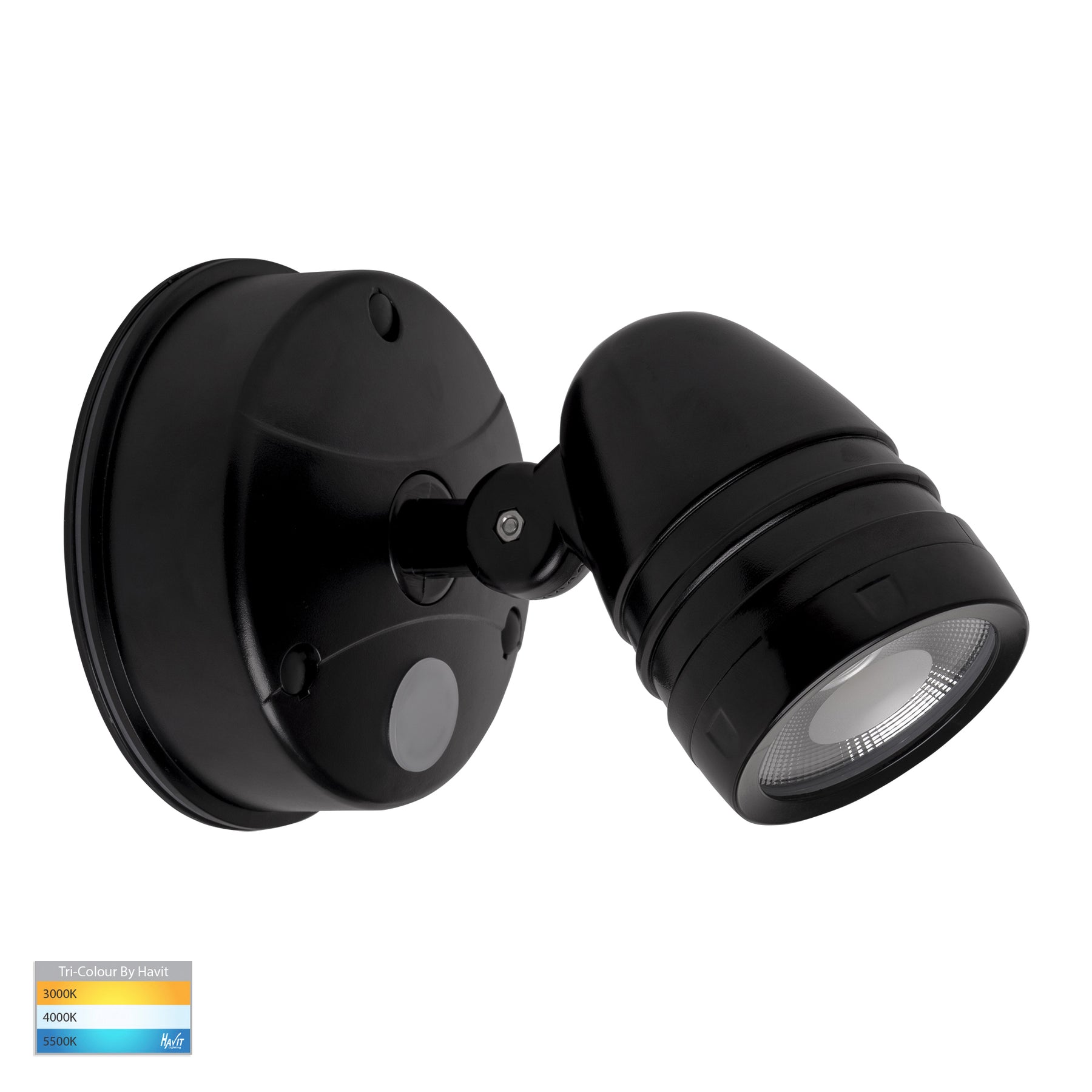 Havit Lighting Focus Polycarbonate Black Single Adjustable Spot Light With Sensor