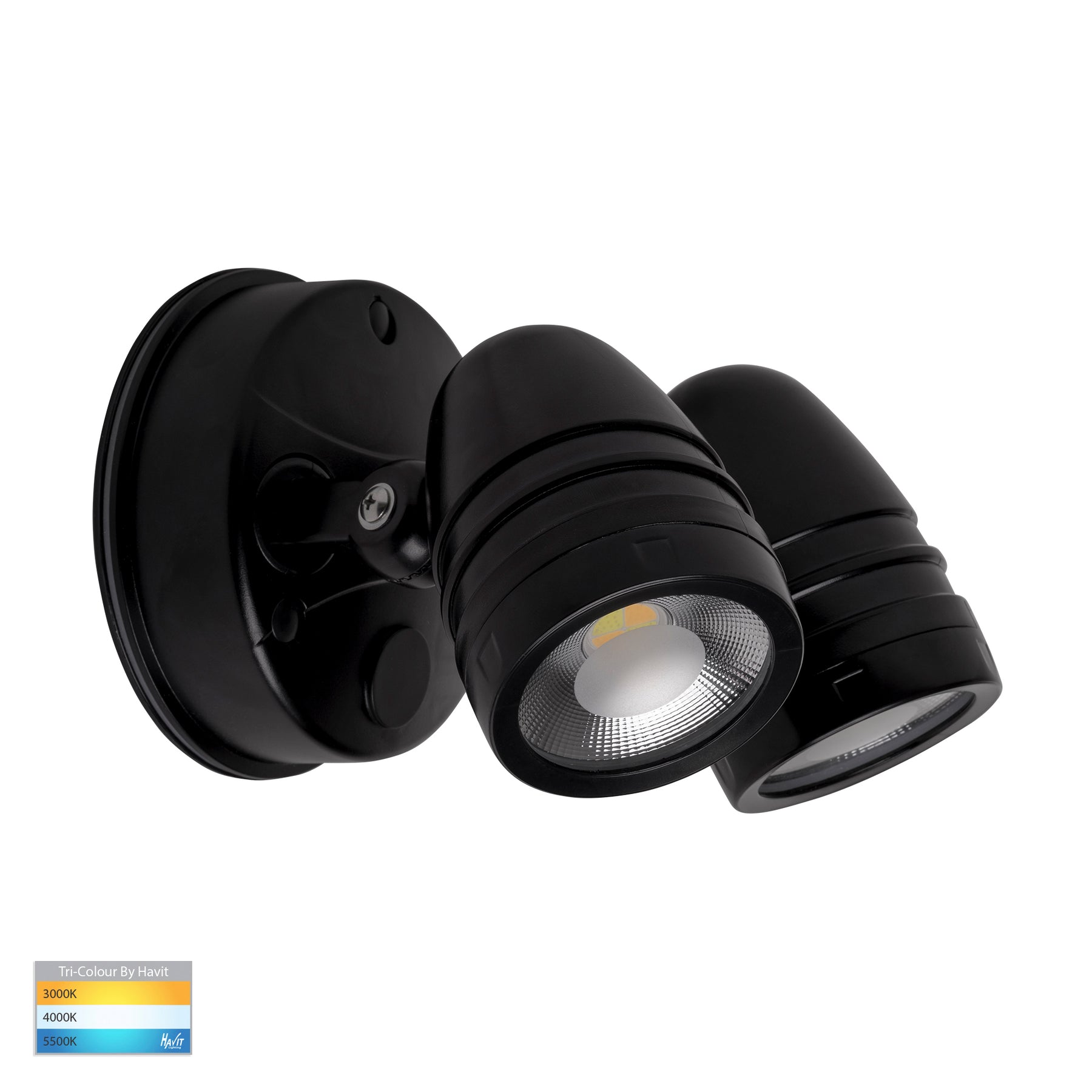 Havit Lighting Focus Polycarbonate Black Double Adjustable Spot Light