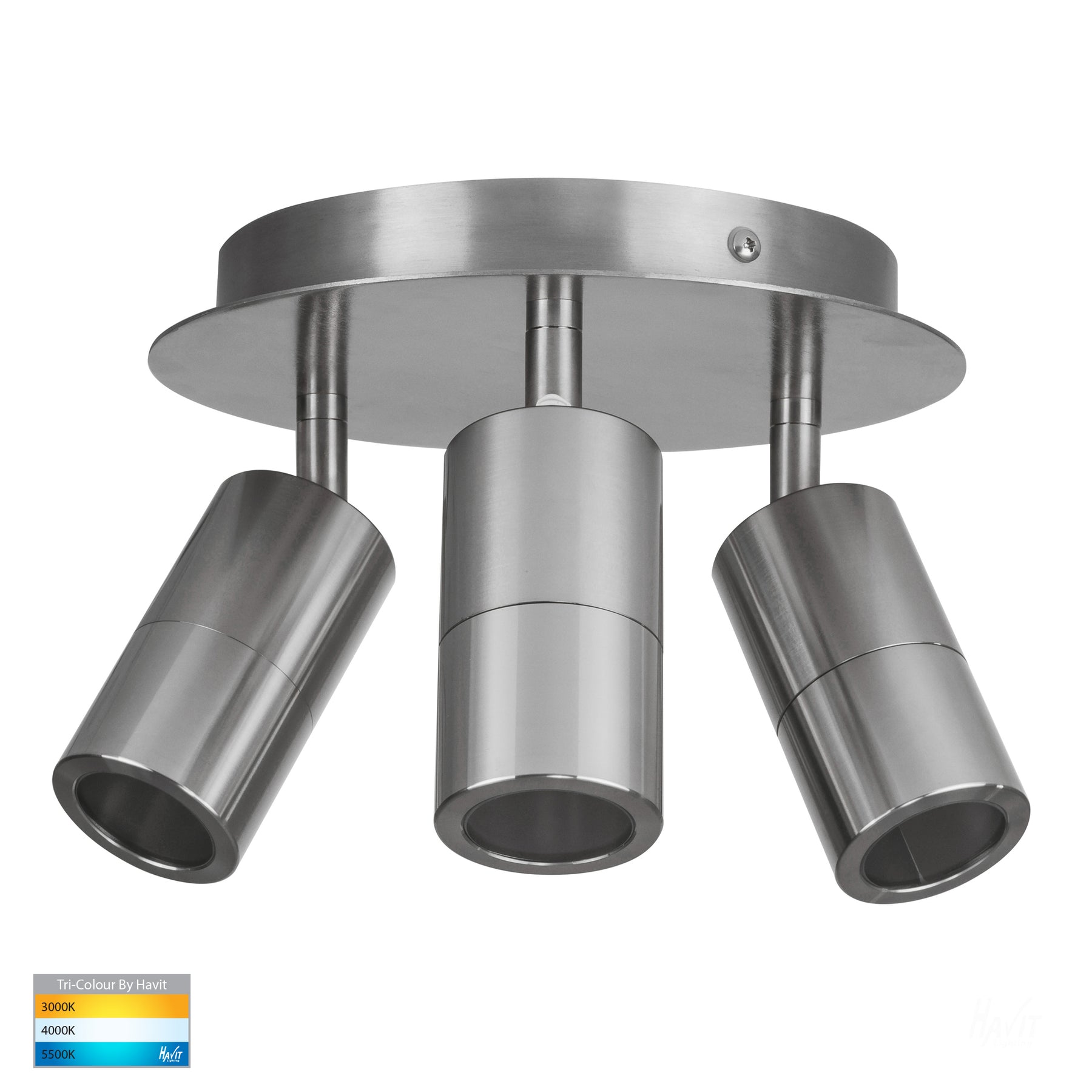 Havit Lighting Tivah Titanium Aluminium 3 Light Round Plate