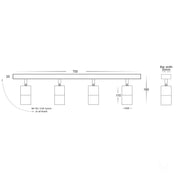 Havit Lighting Tivah Titanium 4 Light TRI Colour LED Bar Lights