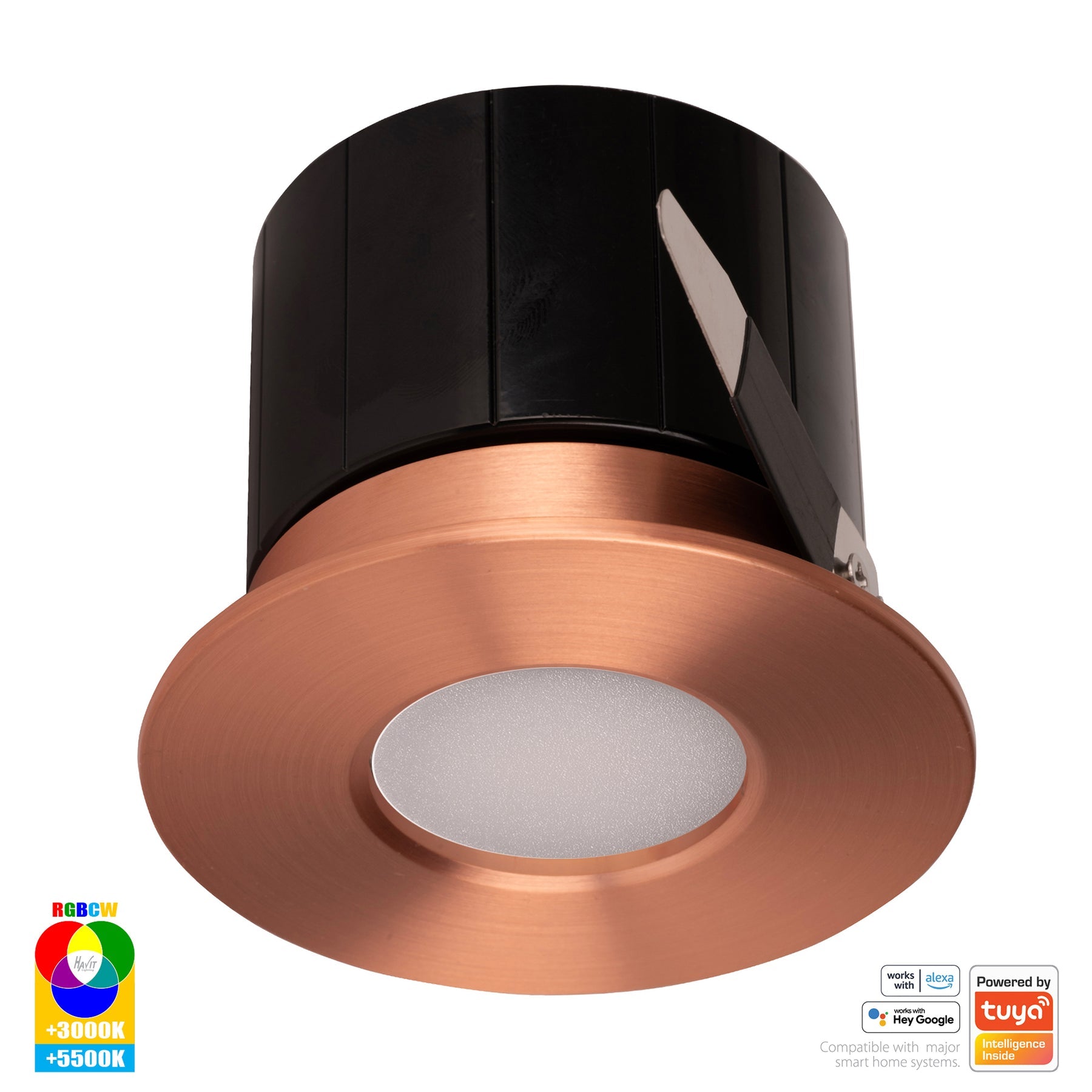 Havit Lighting Prime Copper Coloured Fixed RGBCW WIFI LED Downlight