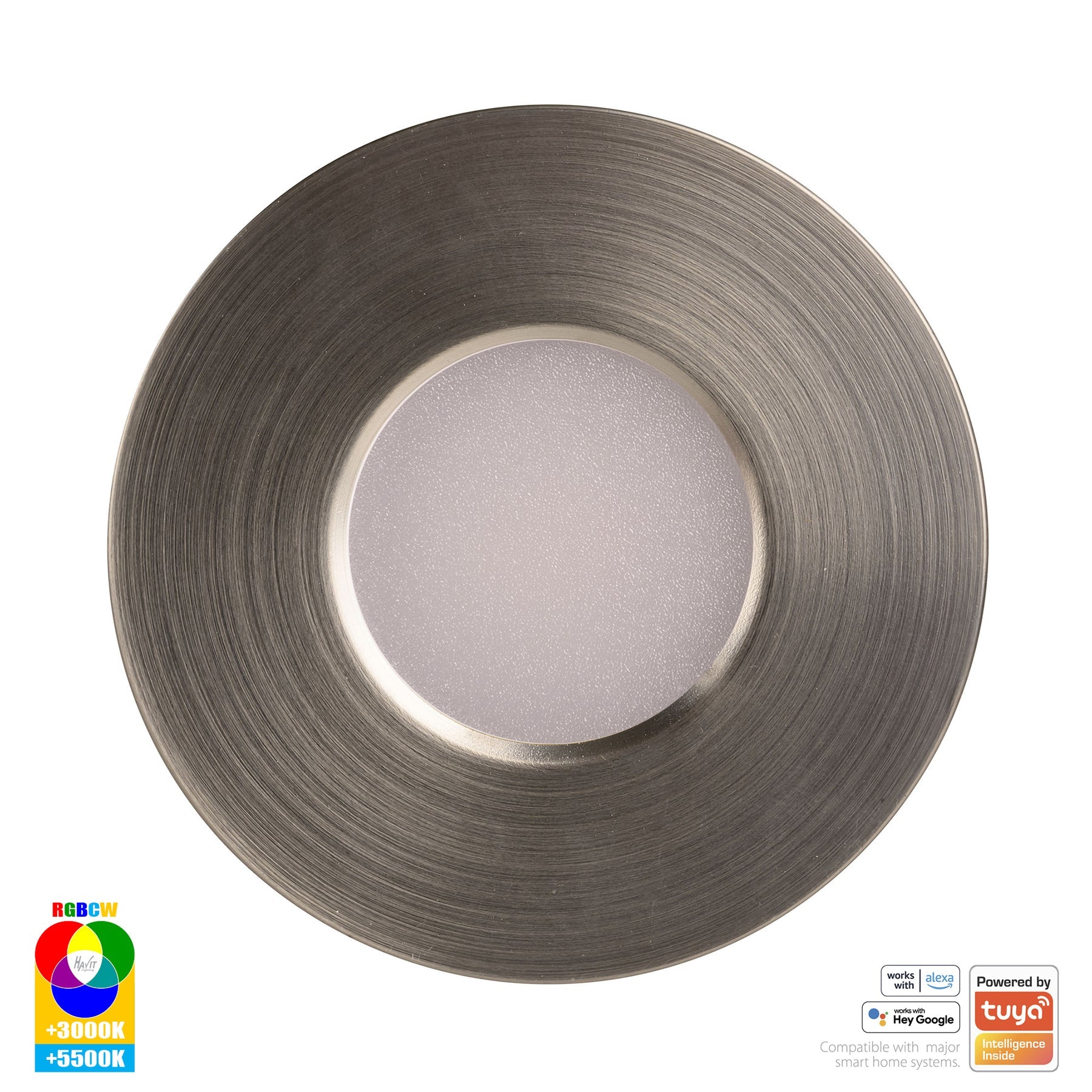 Havit Lighting Prime Nickel Coloured Fixed RGBCW WIFI LED Downlight