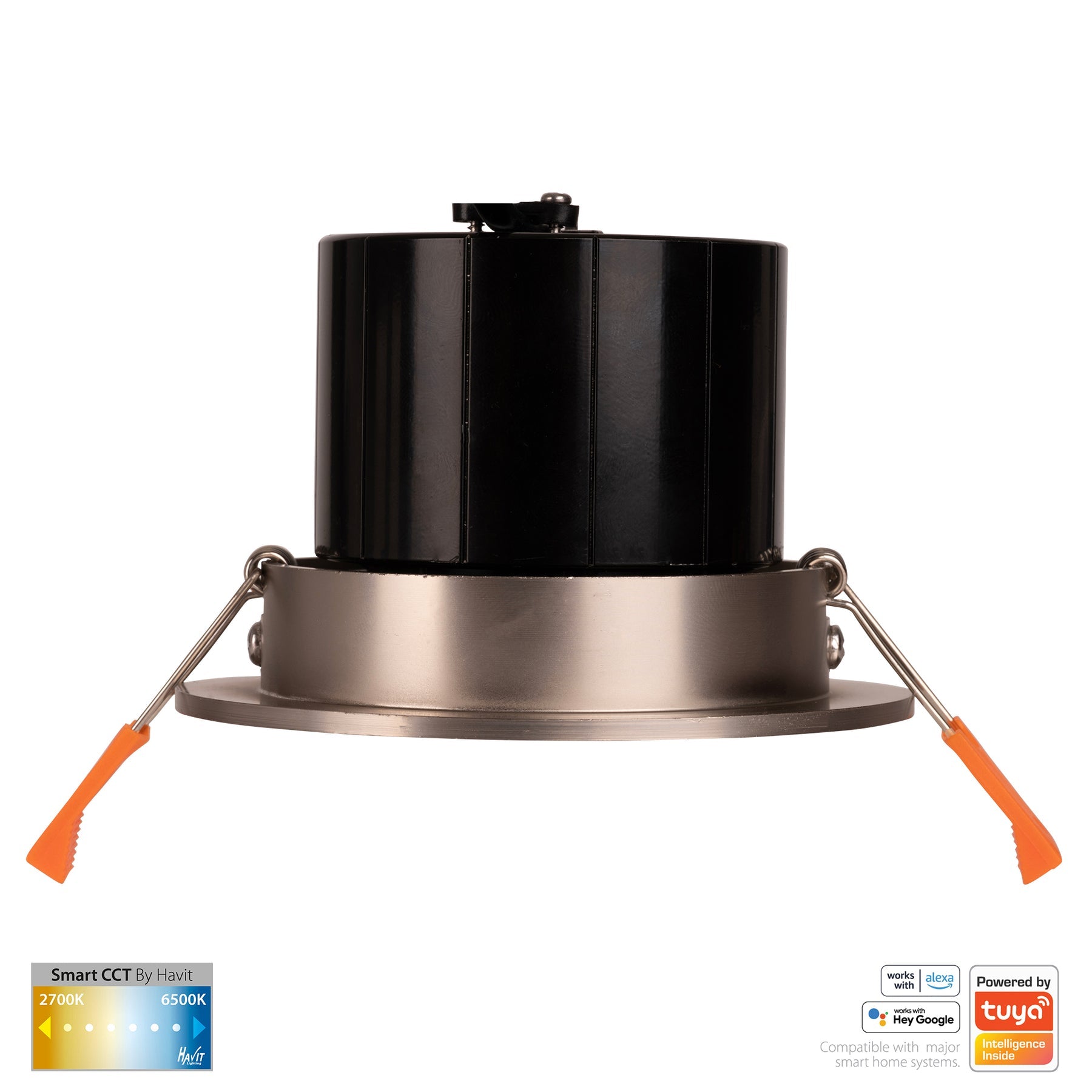 Havit Lighting Prime Nickel Coloured Tilt CCT WIFI LED Downlight