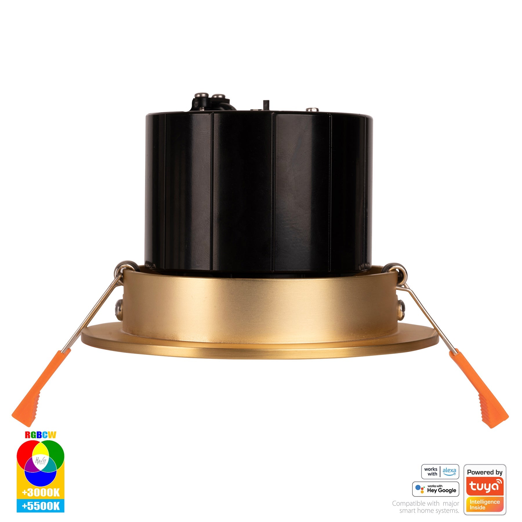 Havit Lighting Prime Brass Coloured Tilt RGBCW WIFI LED Downlight