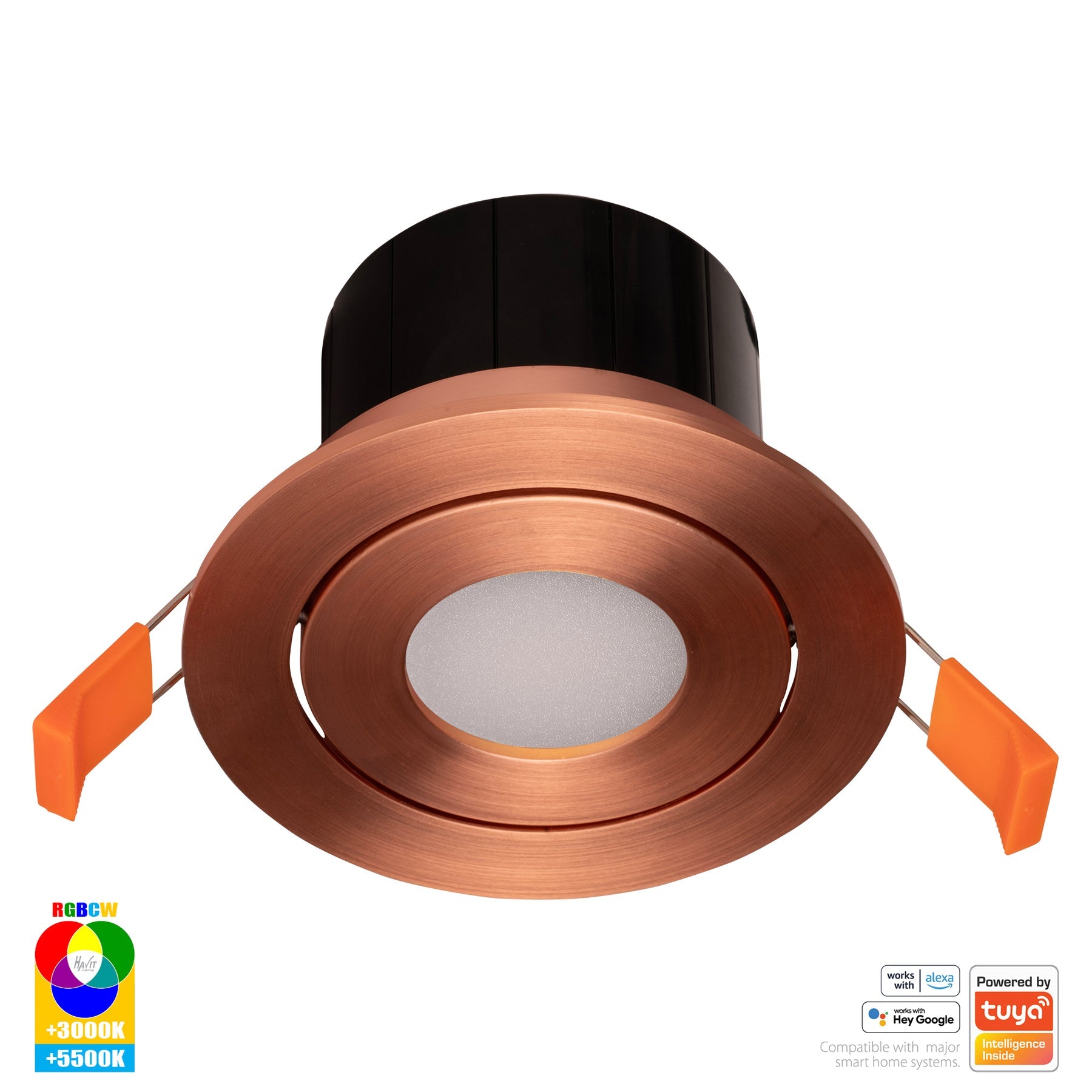 Havit Lighting Prime Copper Coloured Tilt RGBCW WIFI LED Downlight