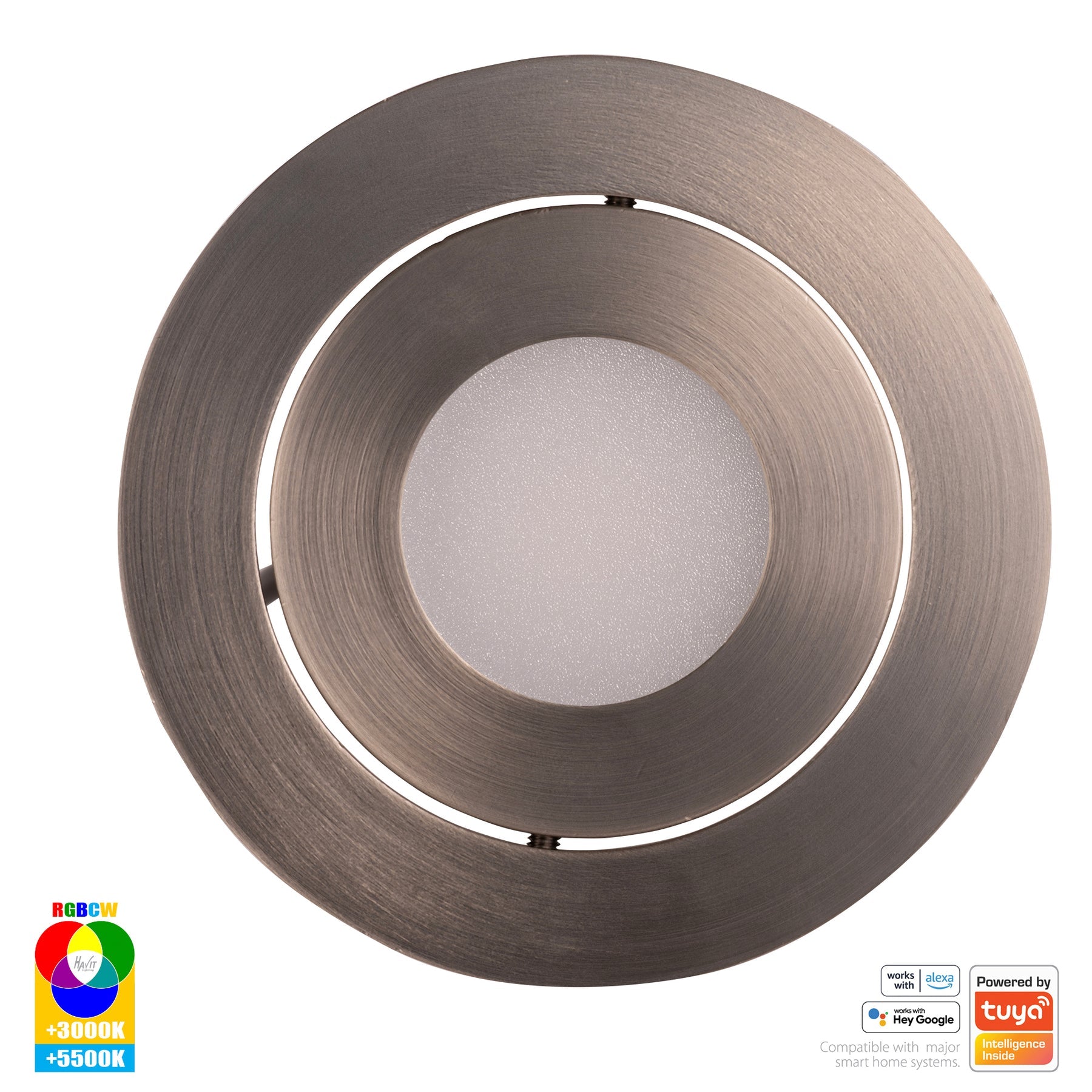 Havit Lighting Prime Nickel Coloured Tilt RGBCW WIFI LED Downlight