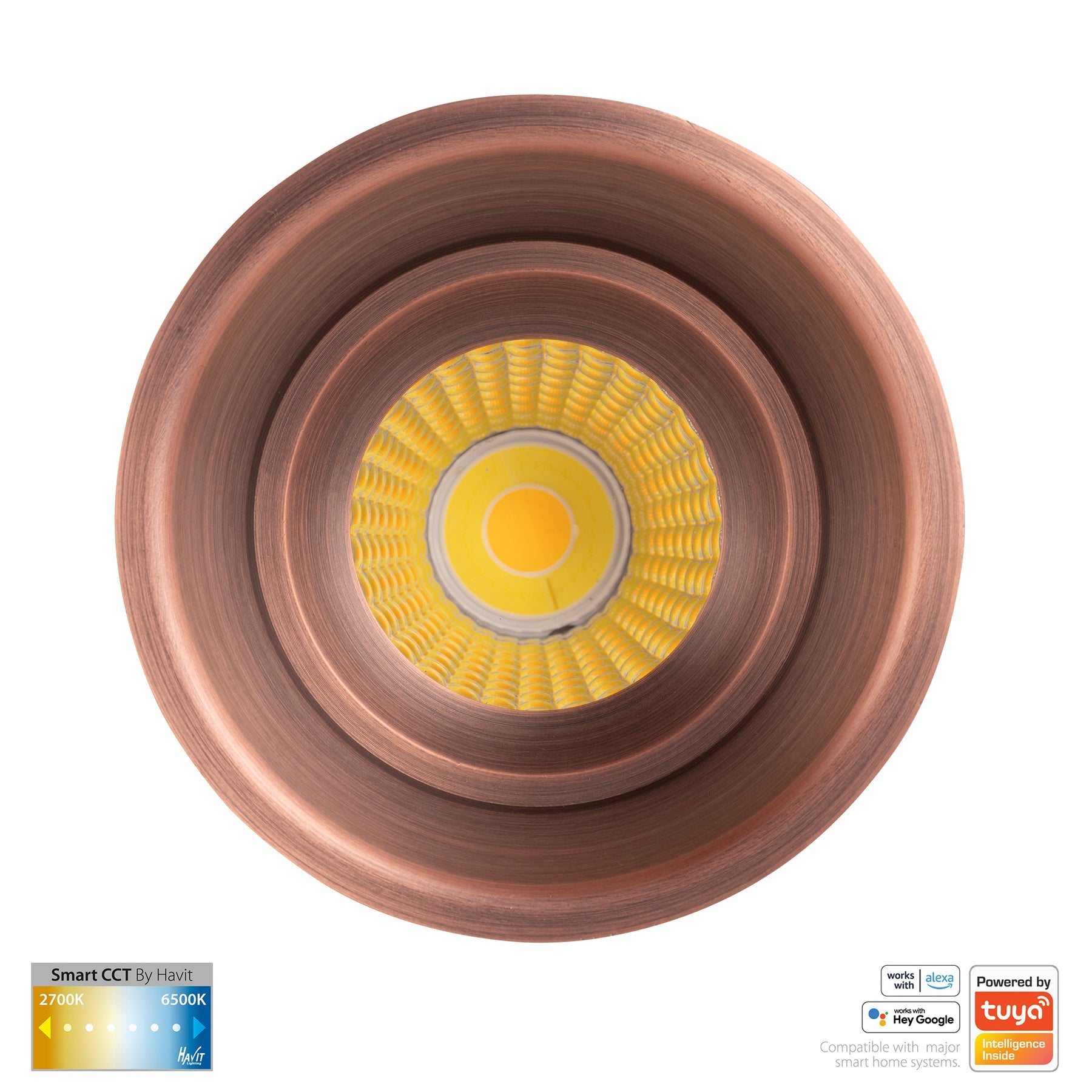 Havit Lighting Prime Antique Brass Fixed Deep CCT WIFI LED Downlight