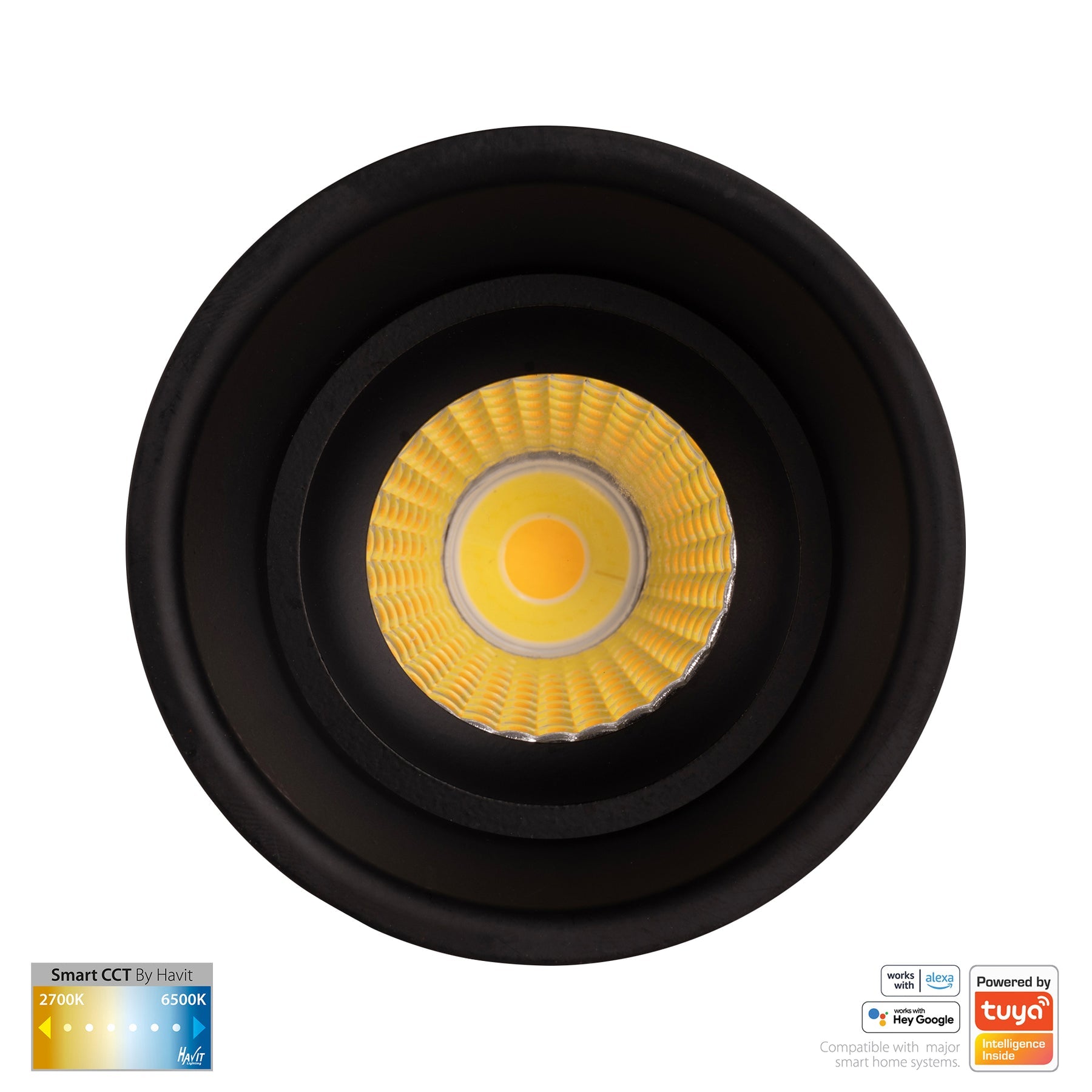Havit Lighting Prime Black Fixed Deep CCT WIFI LED Downlight