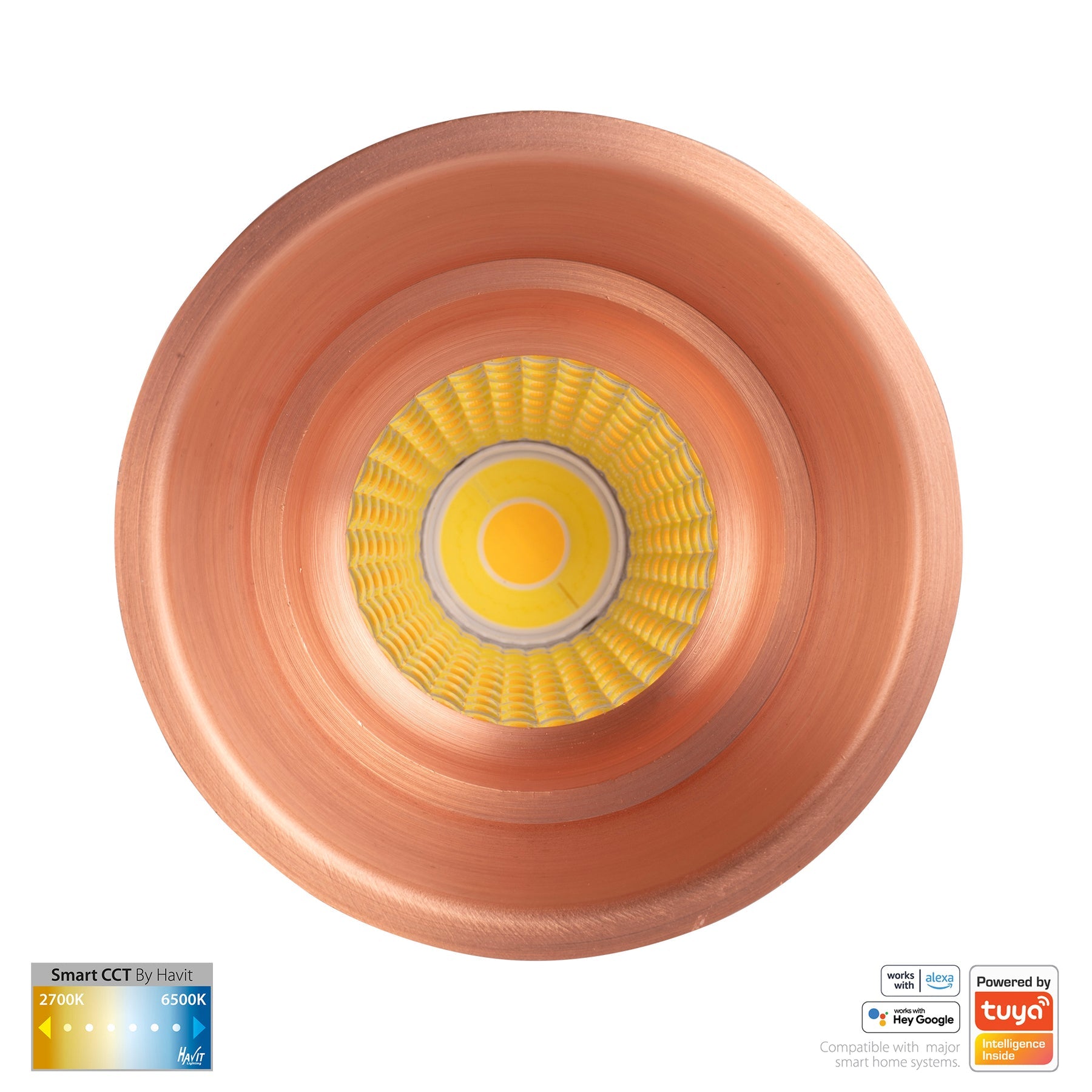 Havit Lighting Prime Copper Coloured Fixed Deep CCT WIFI LED Downlight
