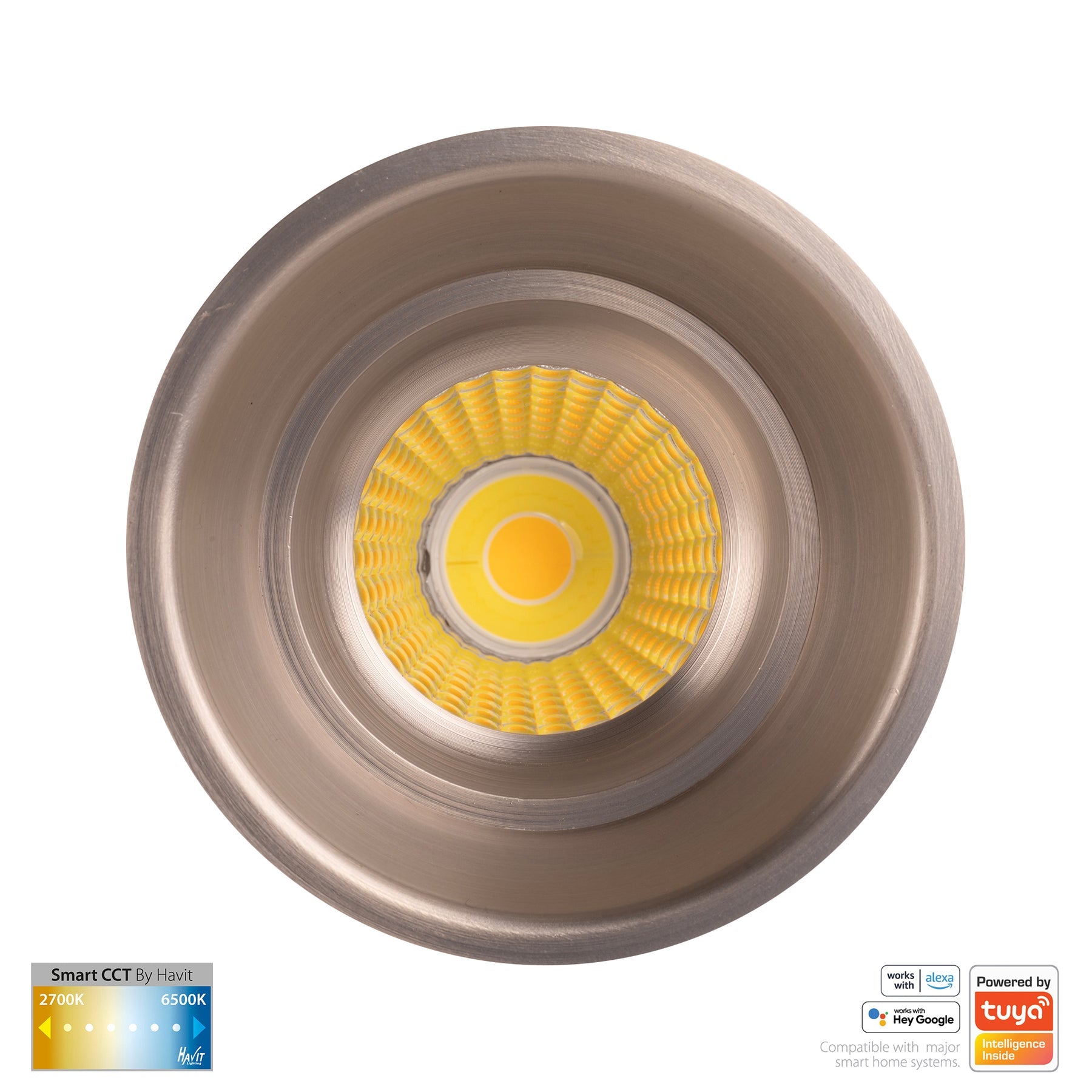 Havit Lighting Prime Nickel Coloured Fixed Deep CCT WIFI LED Downlight