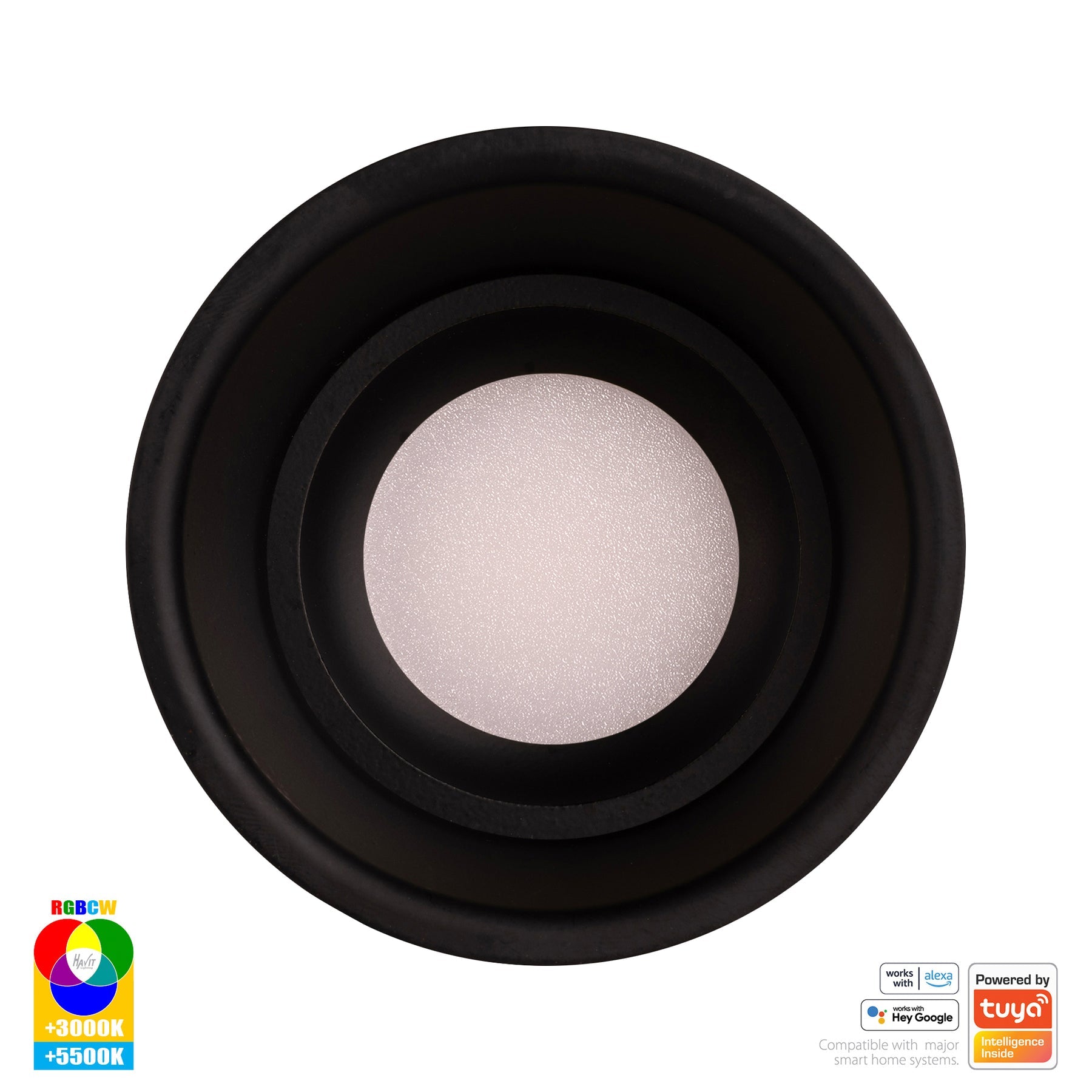 Havit Lighting Prime Black Fixed Deep RGBCW WIFI LED Downlight