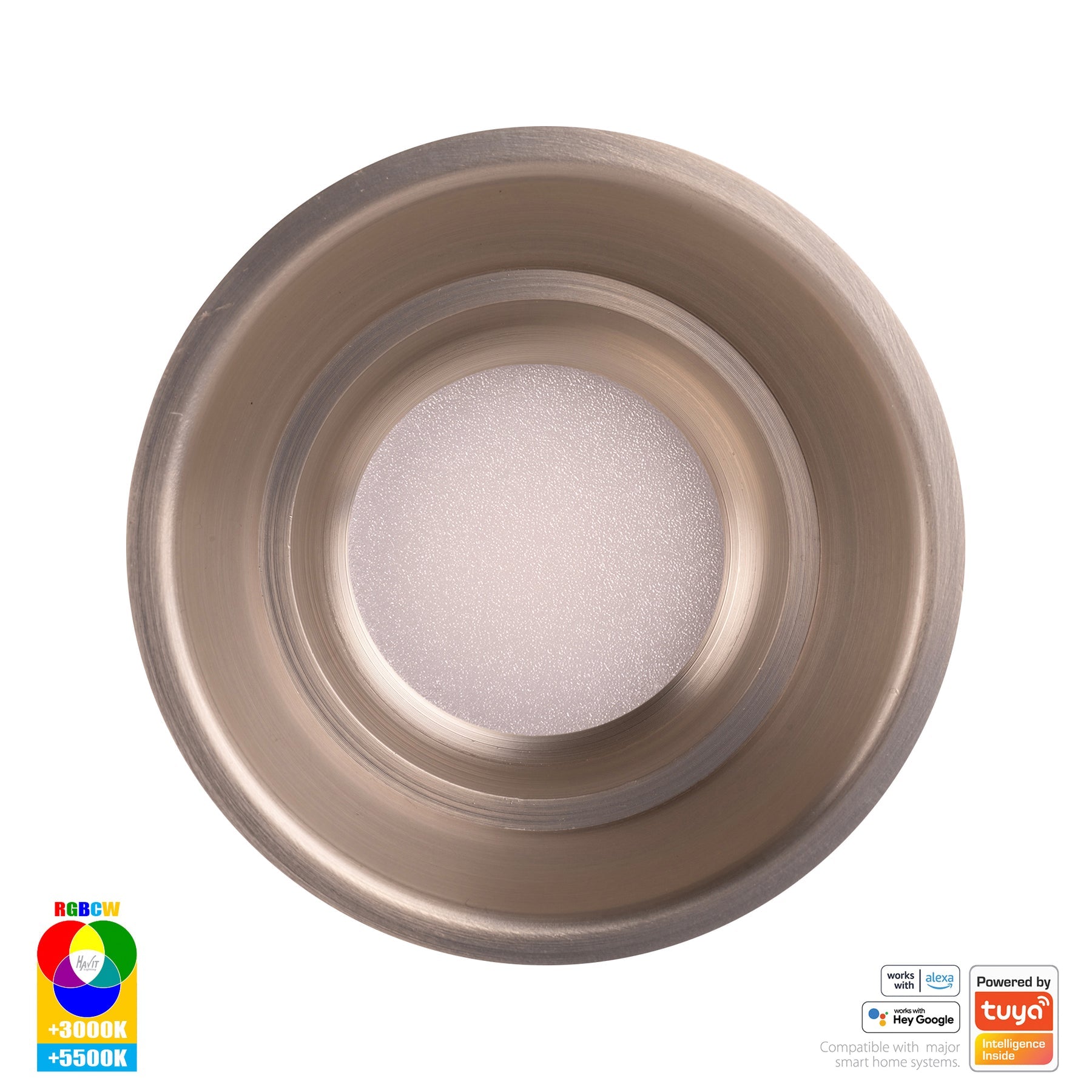 Havit Lighting Prime Nickel Coloured Fixed Deep RGBCW WIFI LED Downlight
