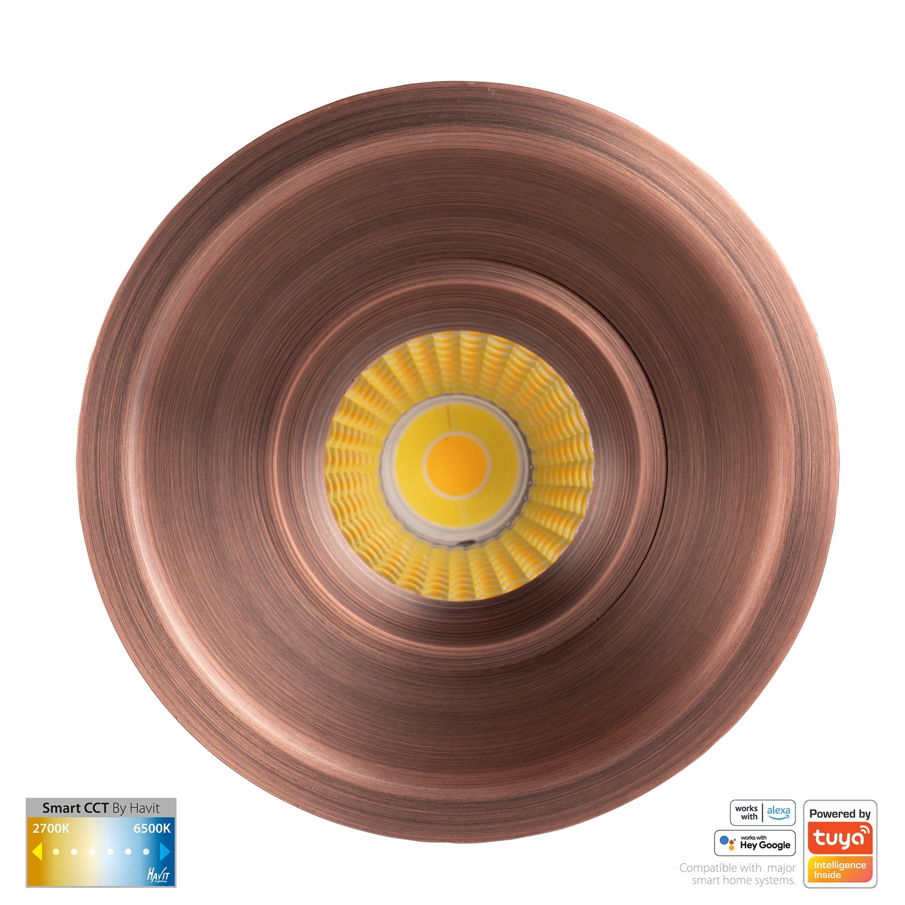 Havit Lighting Prime Antique Brass Fixed Deep CCT WIFI LED Downlight